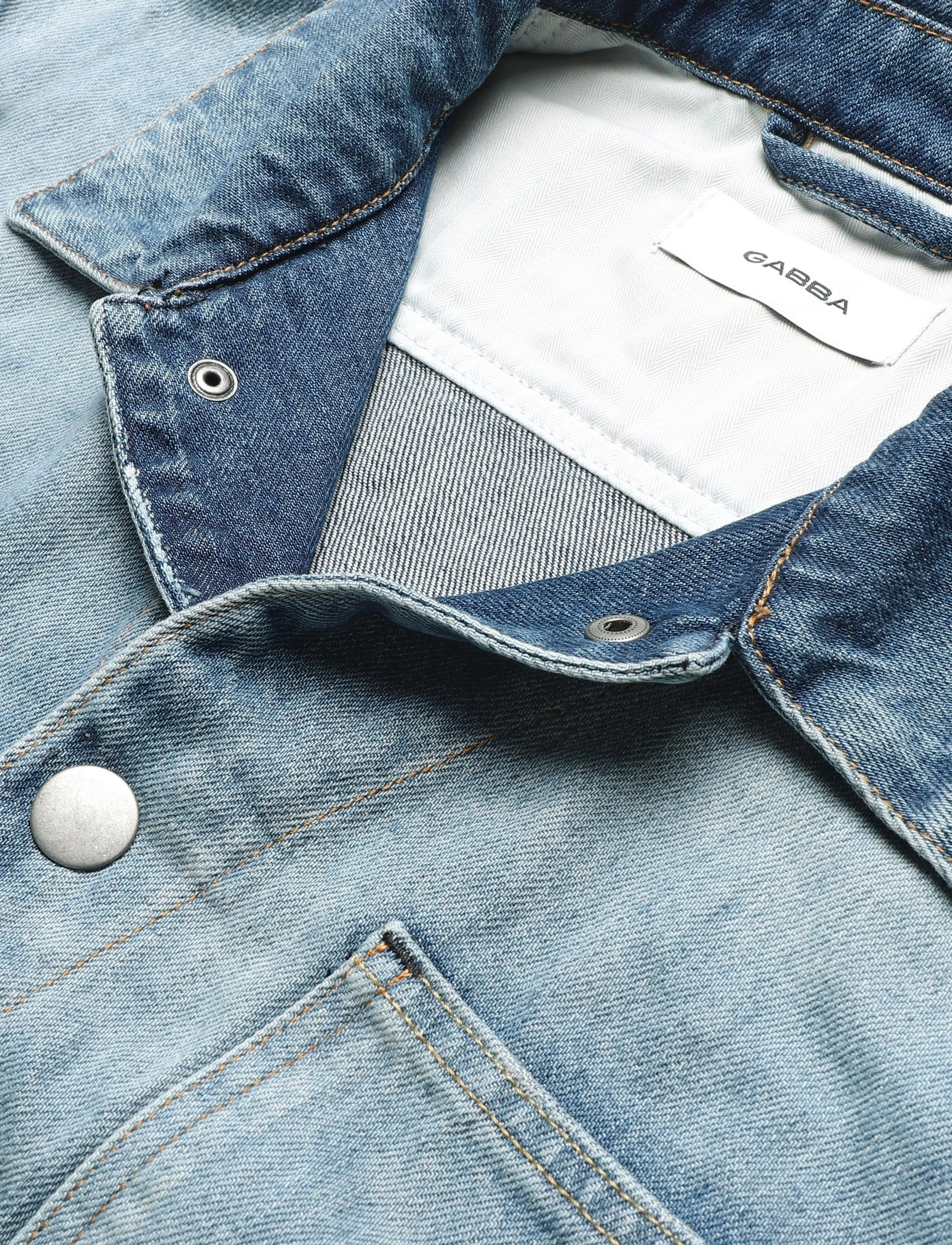 Gabba - GABbeta Wolv DS0004 LS Overshirt - dark blue denim - 2