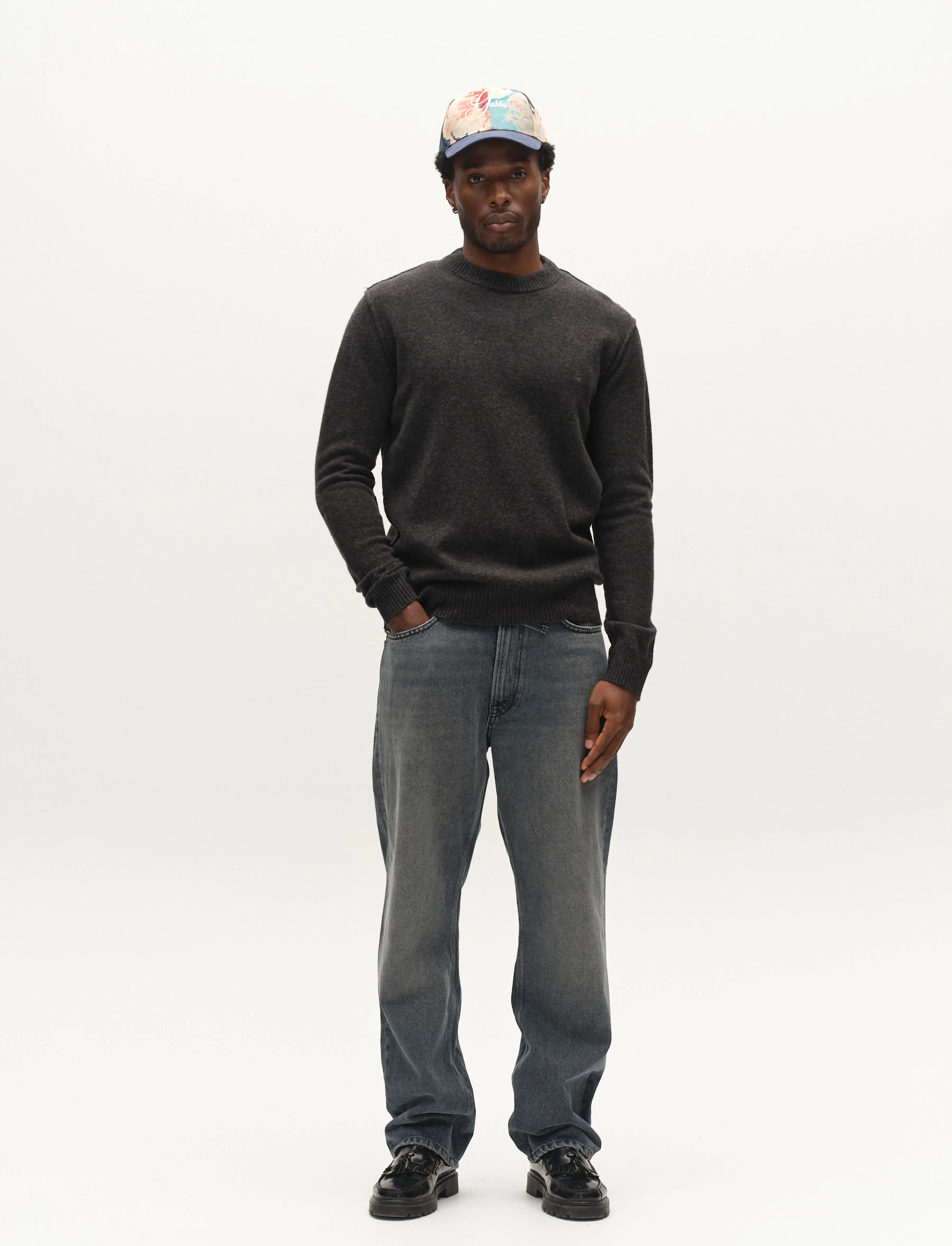 Gabba - GABtokota Element Aico LS Knit - Ümara kaelusega - dark grey mel. - 0