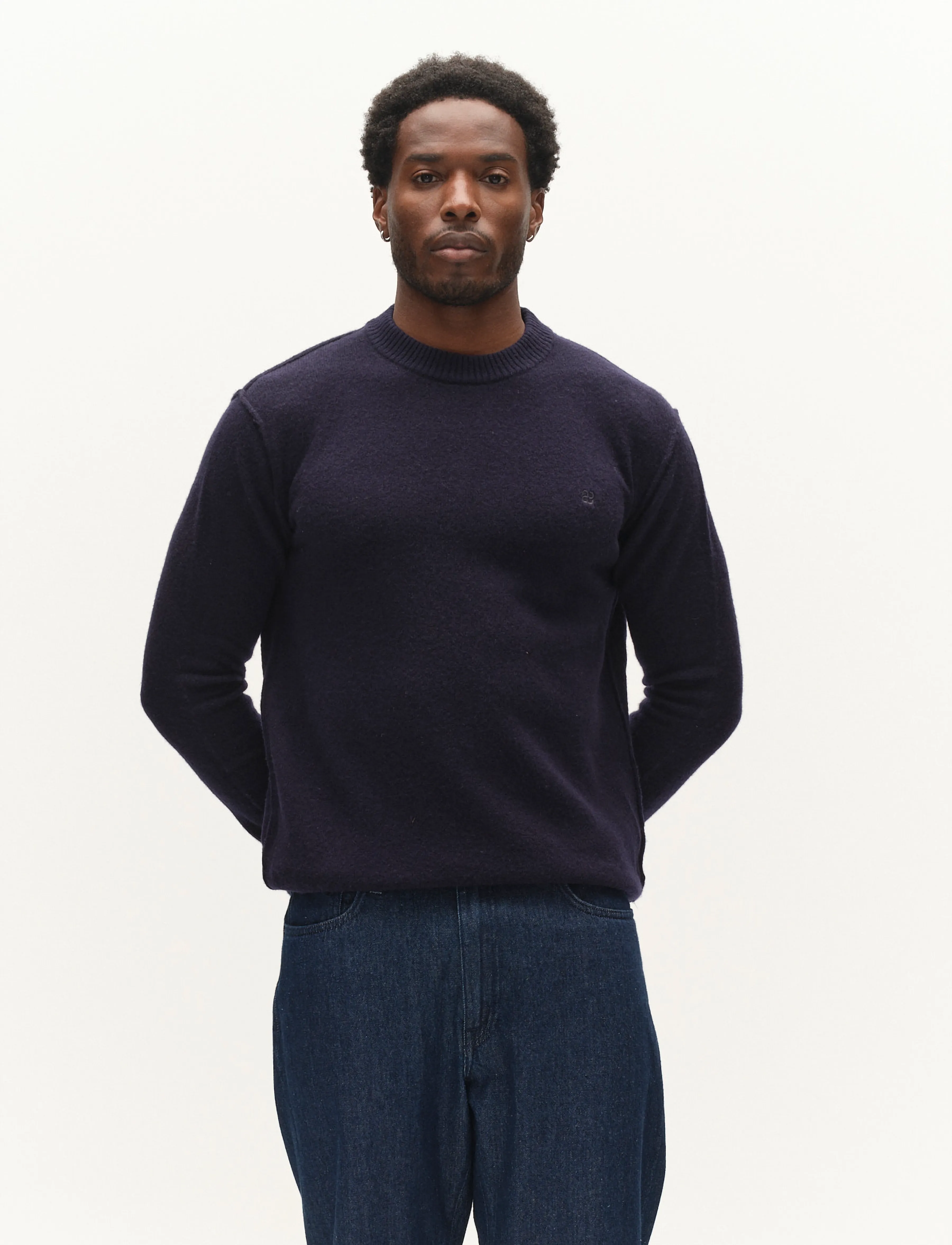 Gabba - GABtokota Element Aico LS Knit - rundhalsad - navy - 4