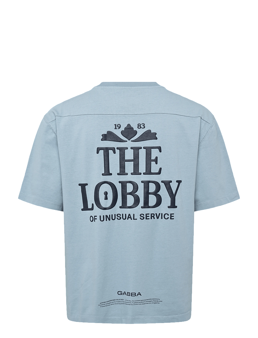 Gabba - GABlegin Wix Boxy Hour Lobby1 SS T-shirt - kurzärmelige t-shirts - dusty blue - 1