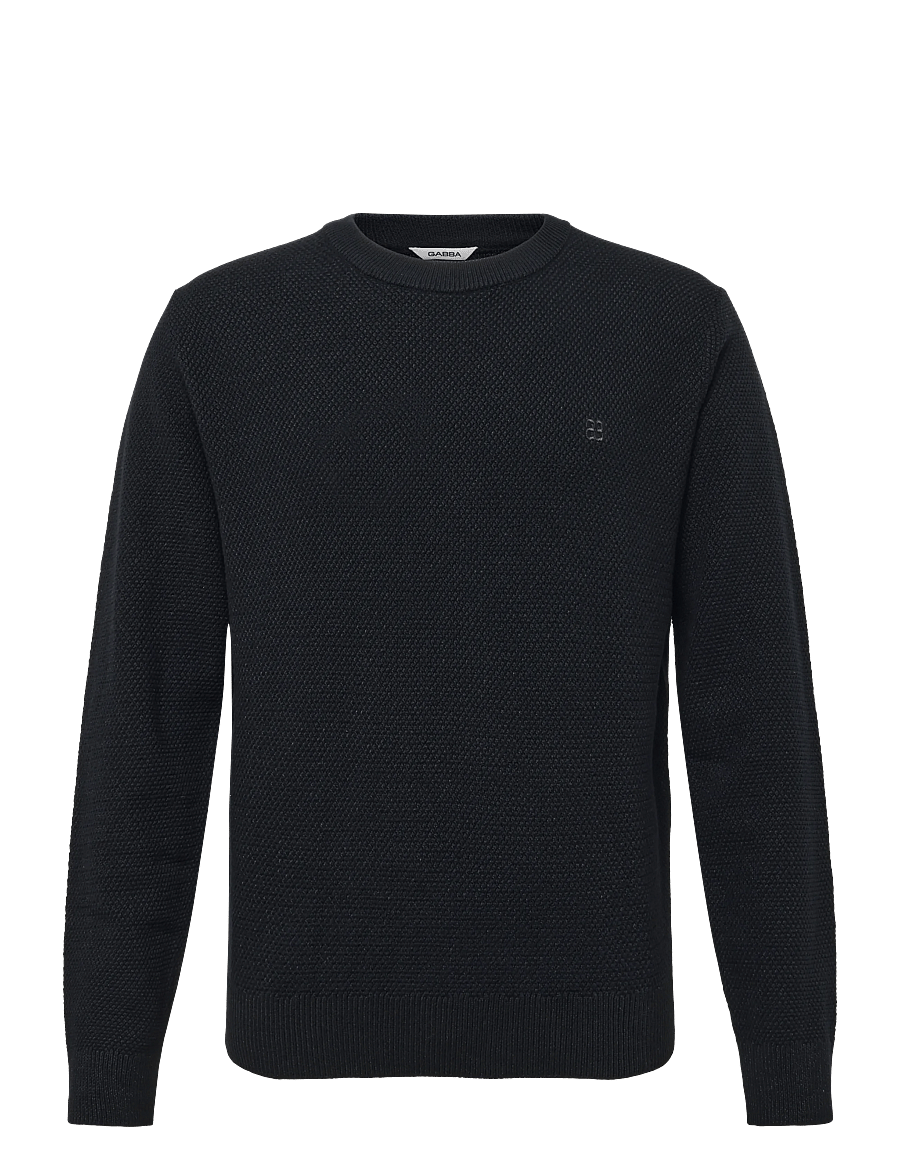 Gabba - GABlamix Coro O-Neck LS Knit - rund hals - blue black - 0