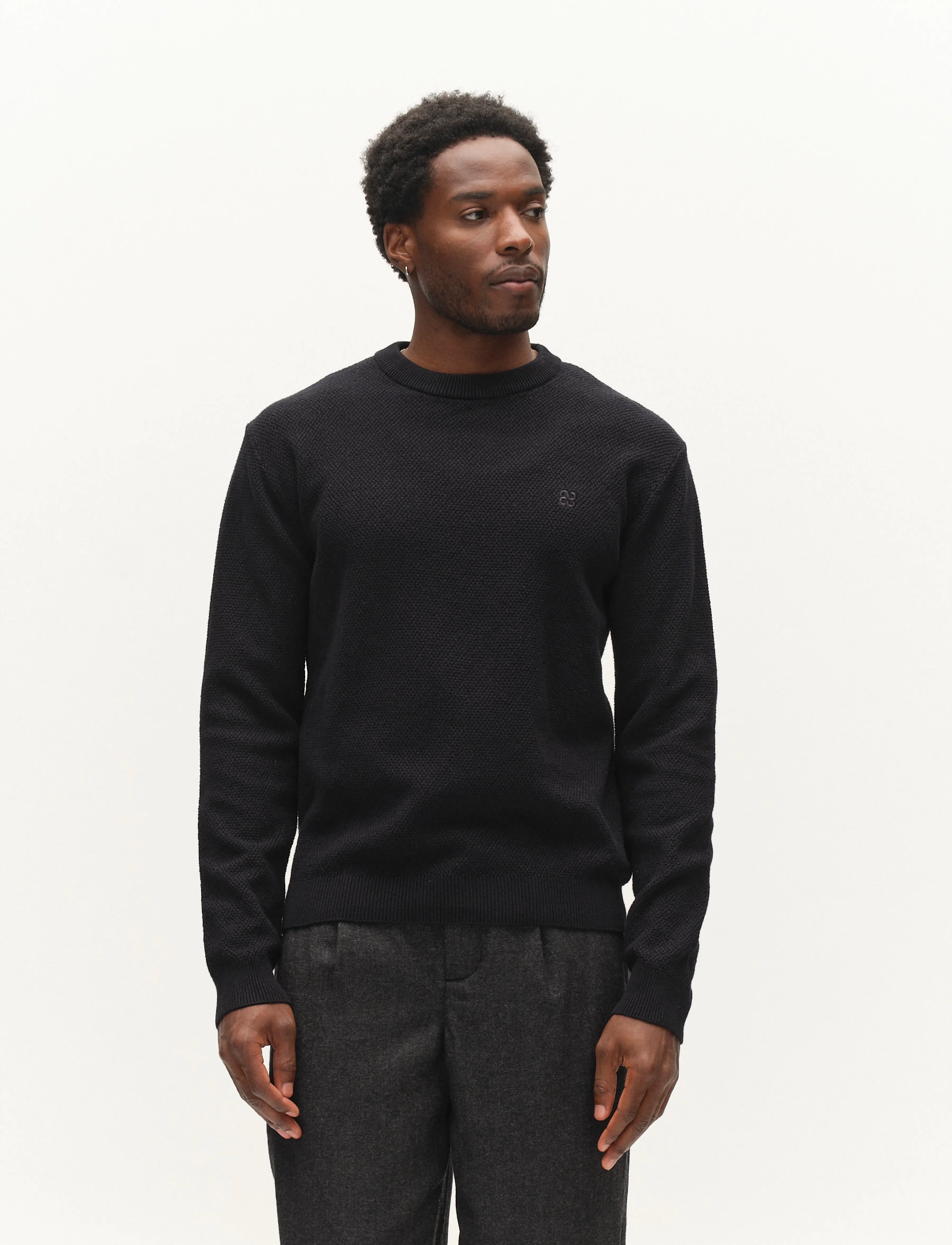 Gabba - GABlamix Coro O-Neck LS Knit - efterårstøj - blue black - 4