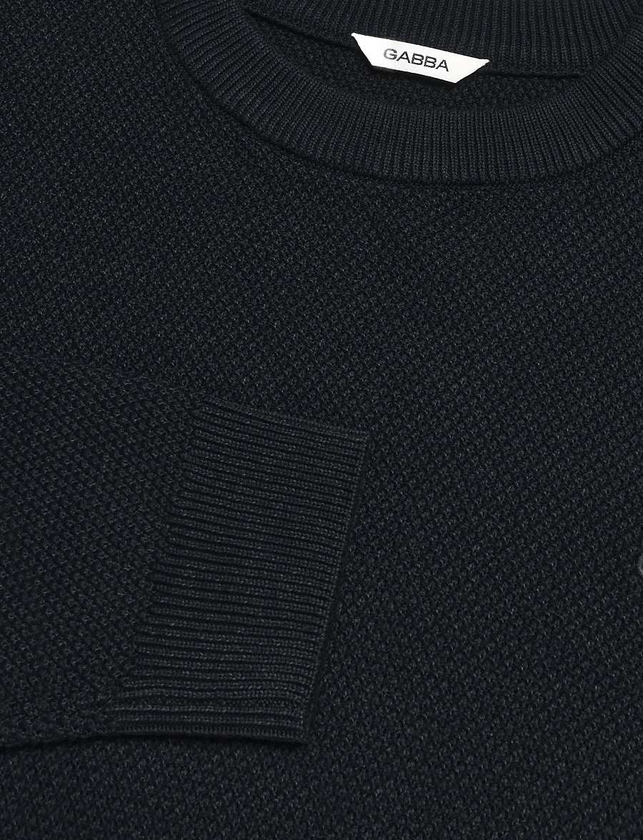 Gabba - GABlamix Coro O-Neck LS Knit - rund hals - blue black - 2