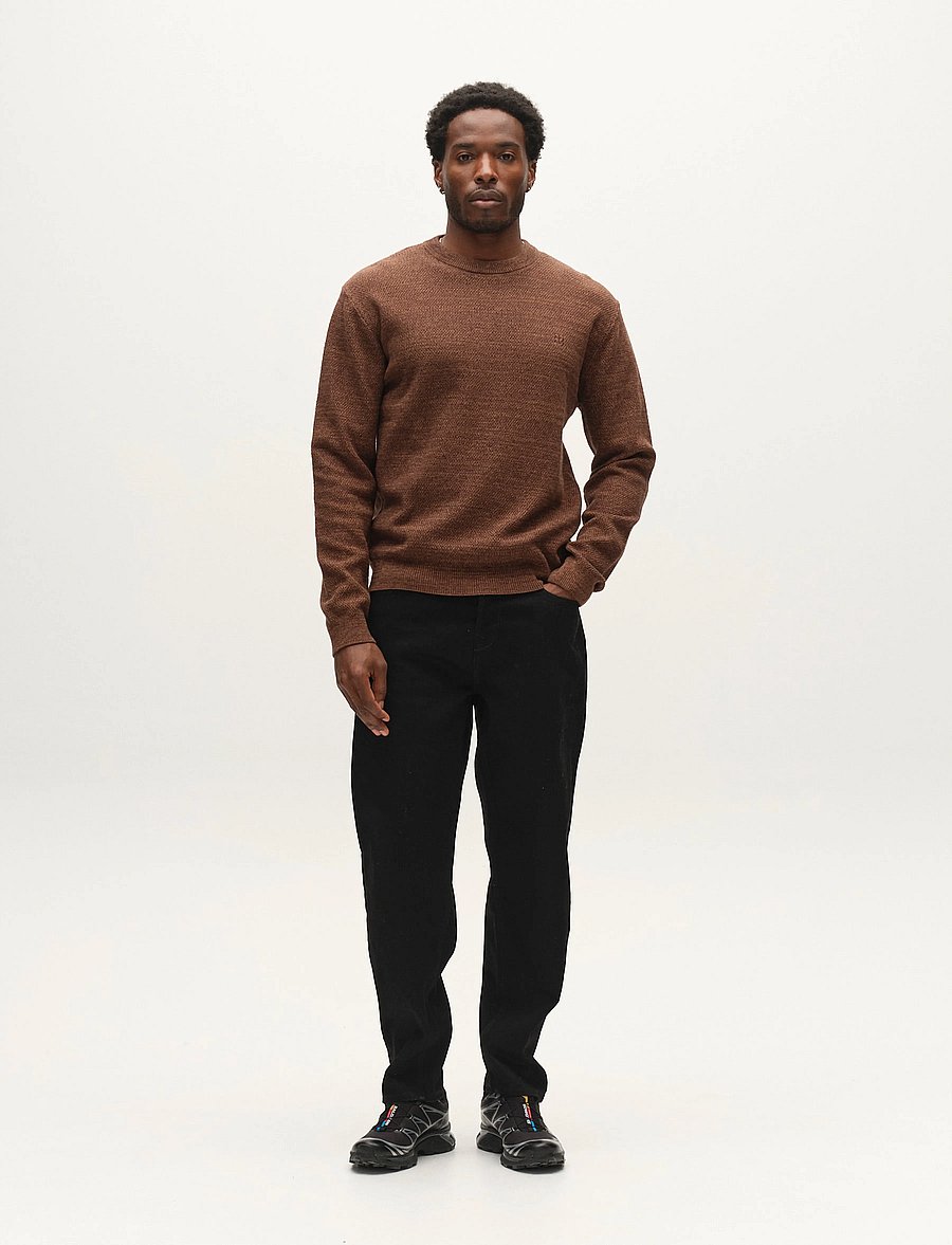 Gabba - GABlamix Coro O-Neck LS Knit - pulls col rond - brown slate - 0