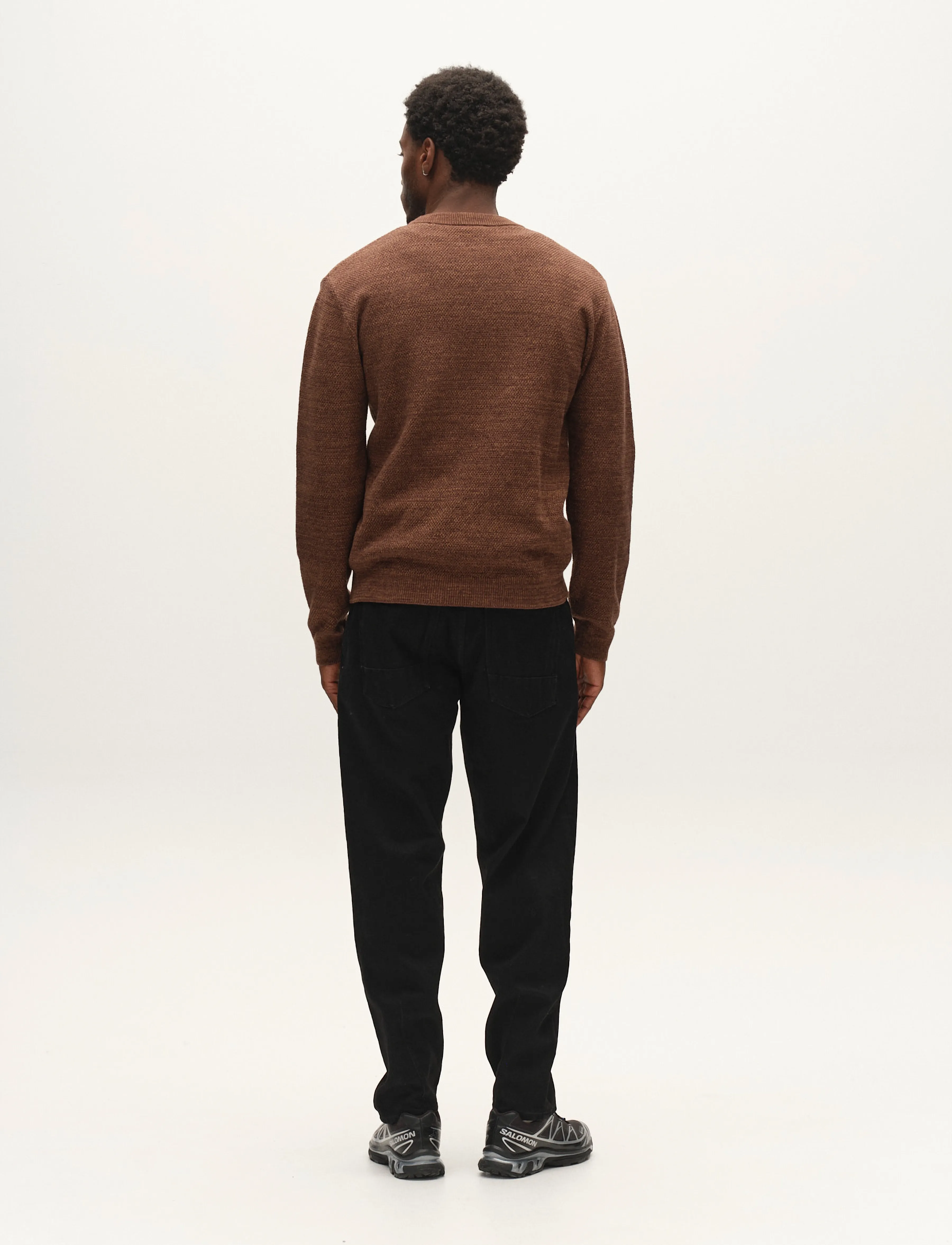 Gabba - GABlamix Coro O-Neck LS Knit - pulls col rond - brown slate - 3