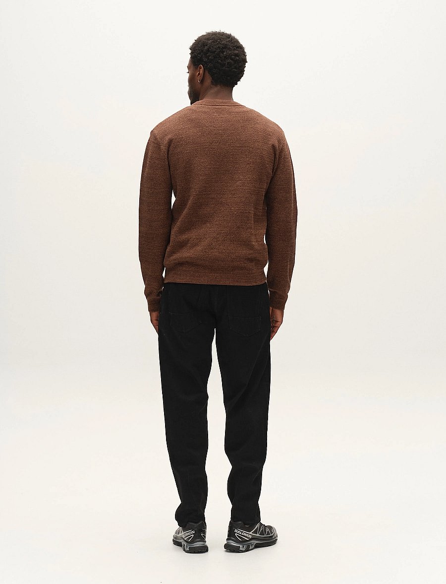 Gabba - GABlamix Coro O-Neck LS Knit - pulls col rond - brown slate - 3