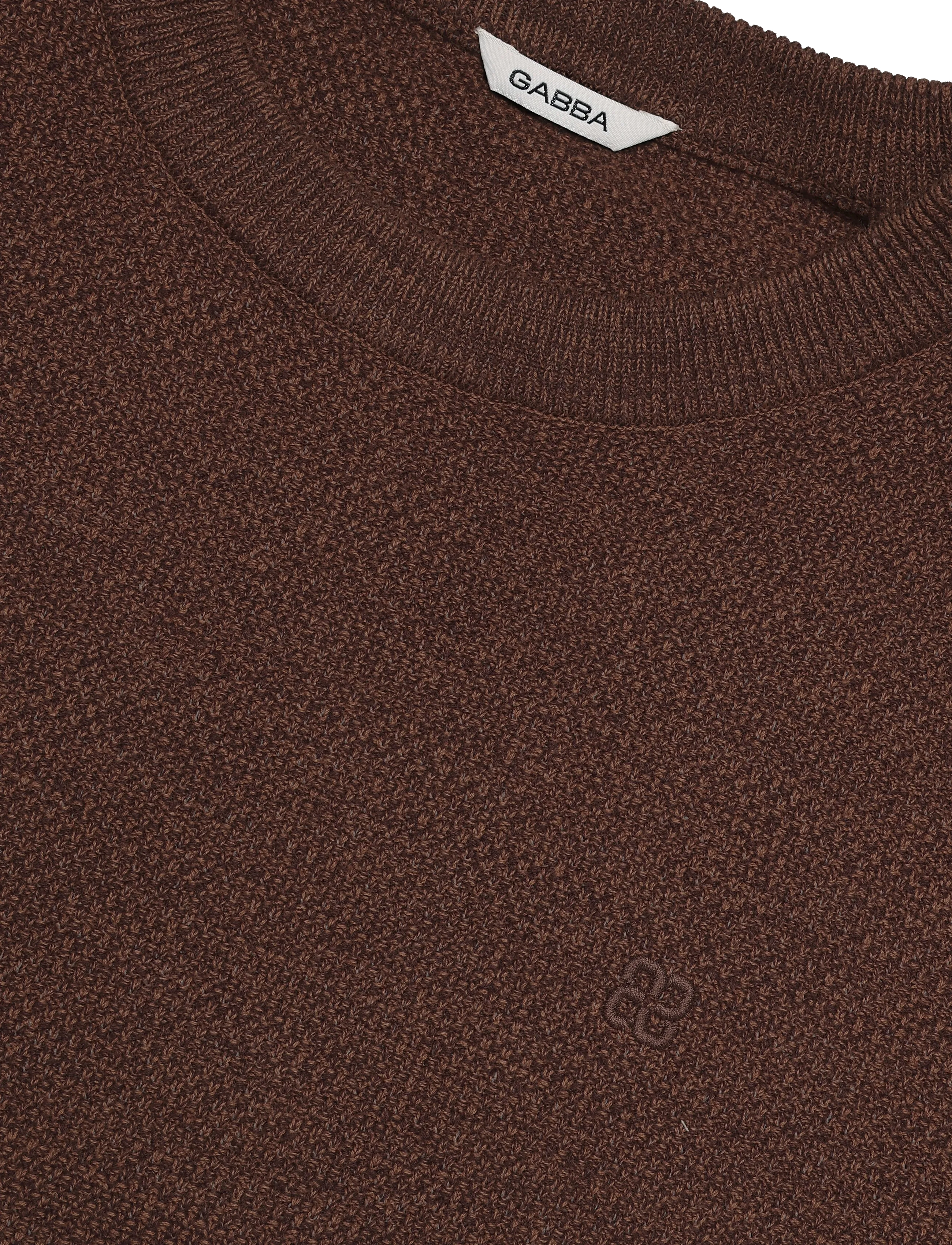 Gabba - GABlamix Coro O-Neck LS Knit - round necks - brown slate - 2