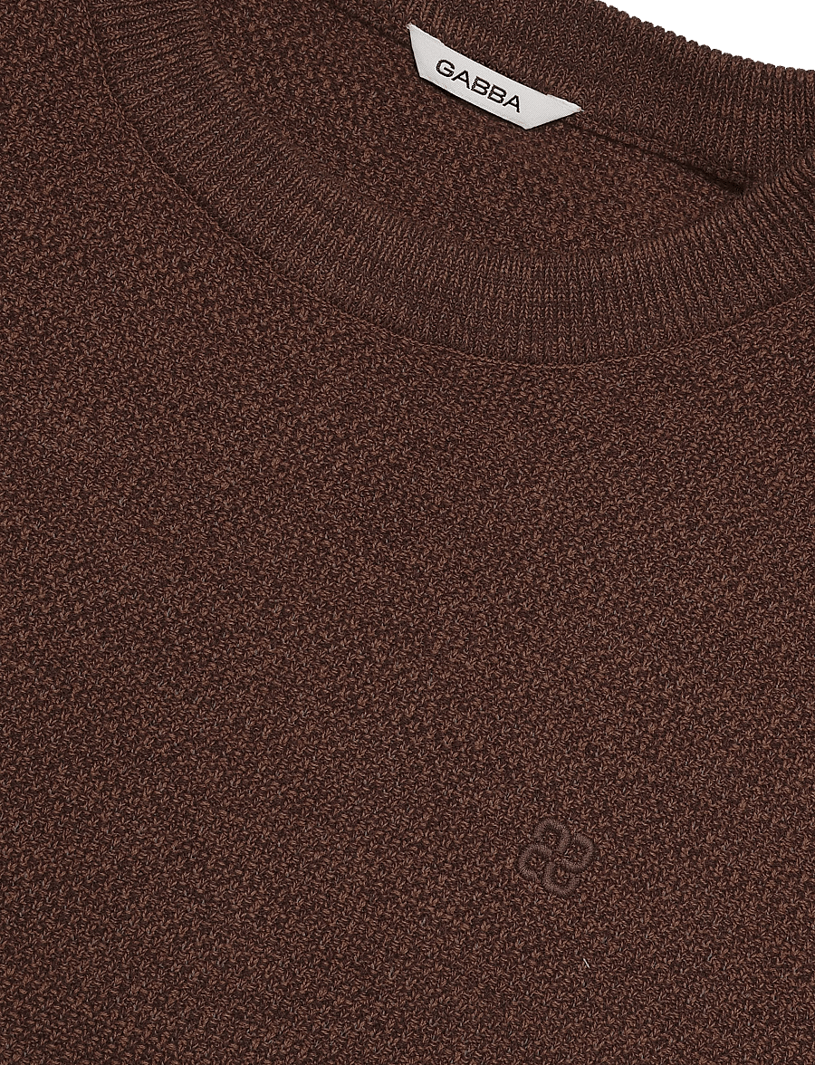 Gabba - GABlamix Coro O-Neck LS Knit - round necks - brown slate - 2
