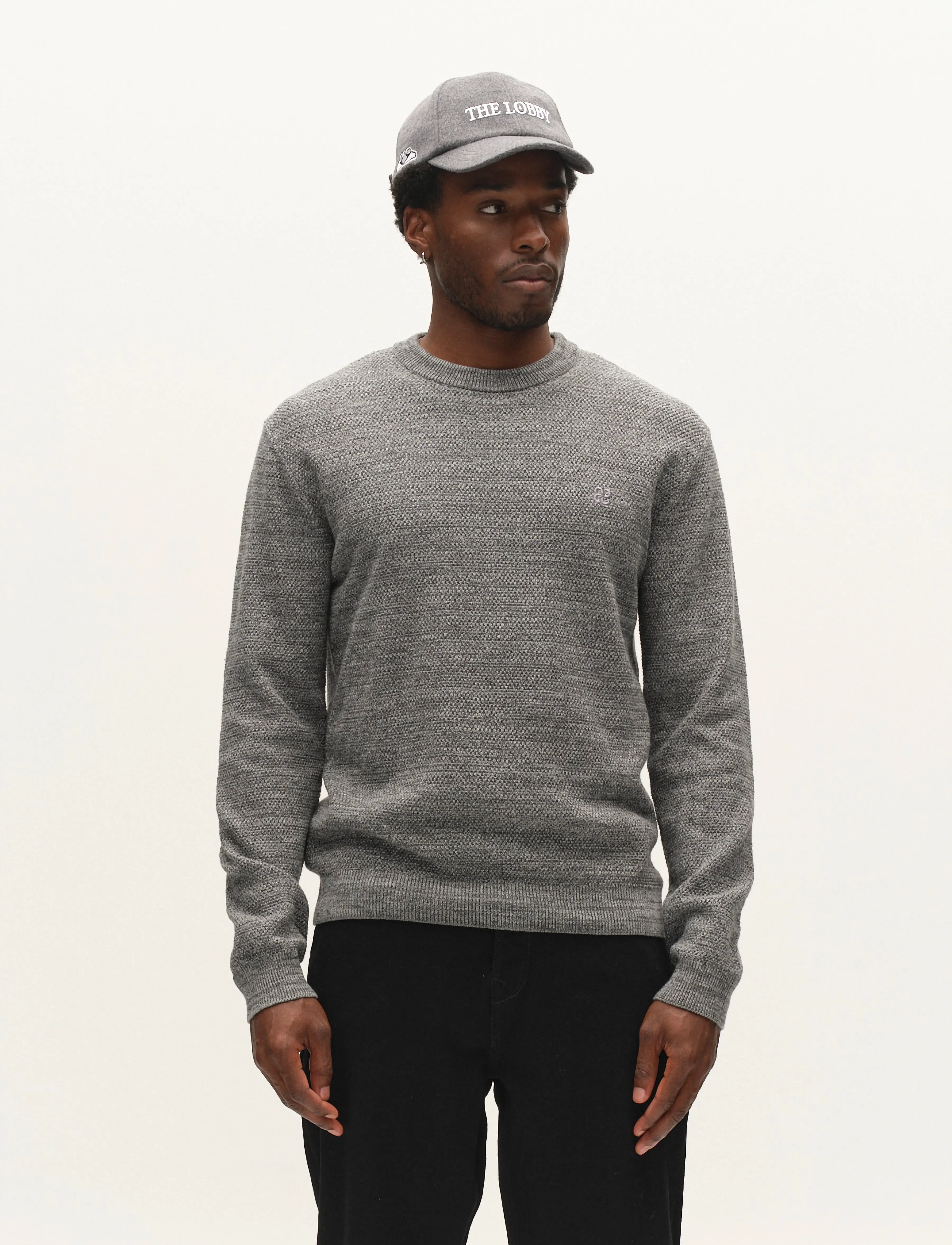 Gabba - GABlamix Coro O-Neck LS Knit - efterårstøj - lt. grey - 4