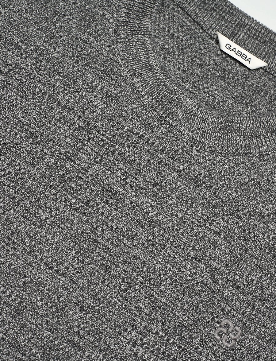 Gabba - GABlamix Coro O-Neck LS Knit - round necks - lt. grey - 2