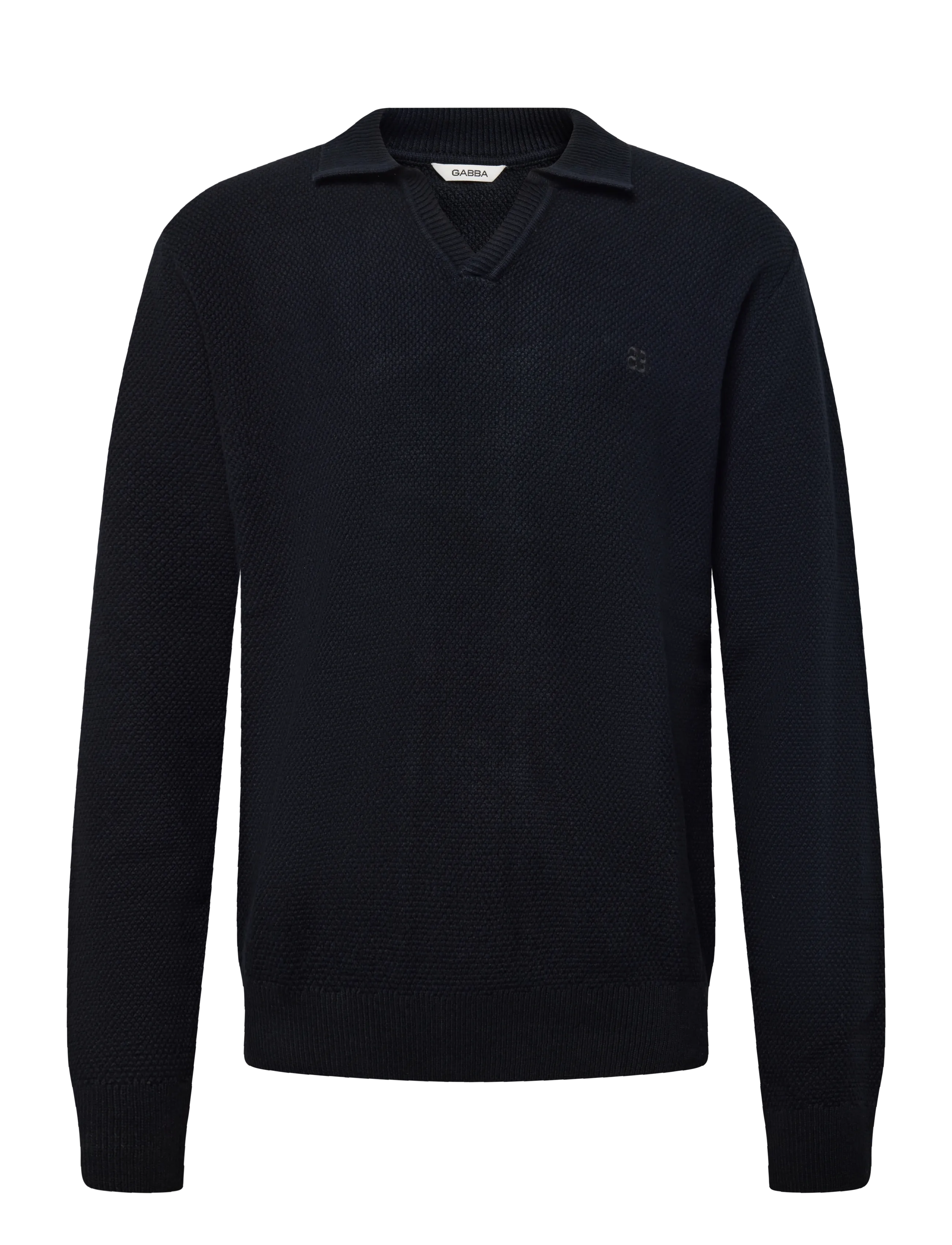 Gabba GABlamix Coro Jhon LS Knit - Poloshirts - BLUE BLACK / navy