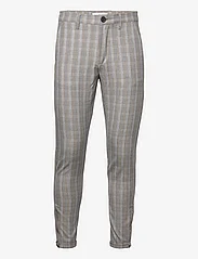 Gabba - Pisa Len Check Pant - Ülikonnapüksid - lt. brown - 0