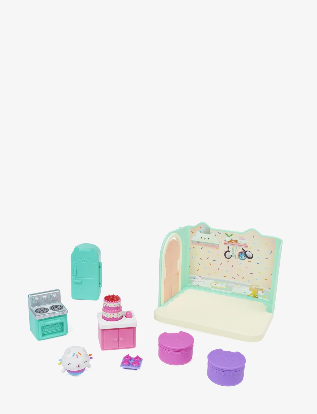 Gabby's Dollhouse - Gabby's Dollhouse Deluxe Room - Cakey's Kitchen - legesæt - multi - 3