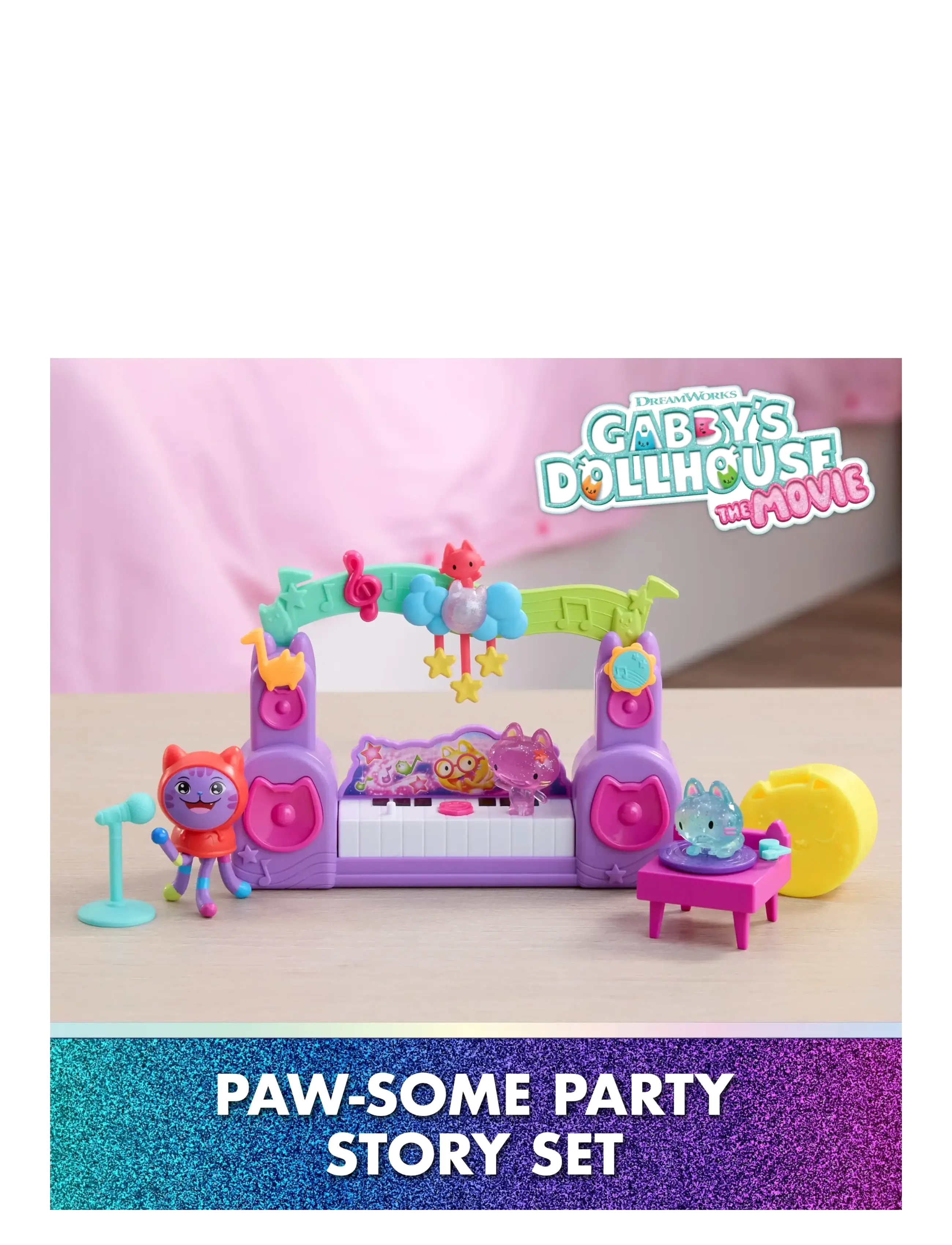 Gabby's Dollhouse - Gabby's Movie Pawsome Party Room Story Set - legesæt - muti - 1