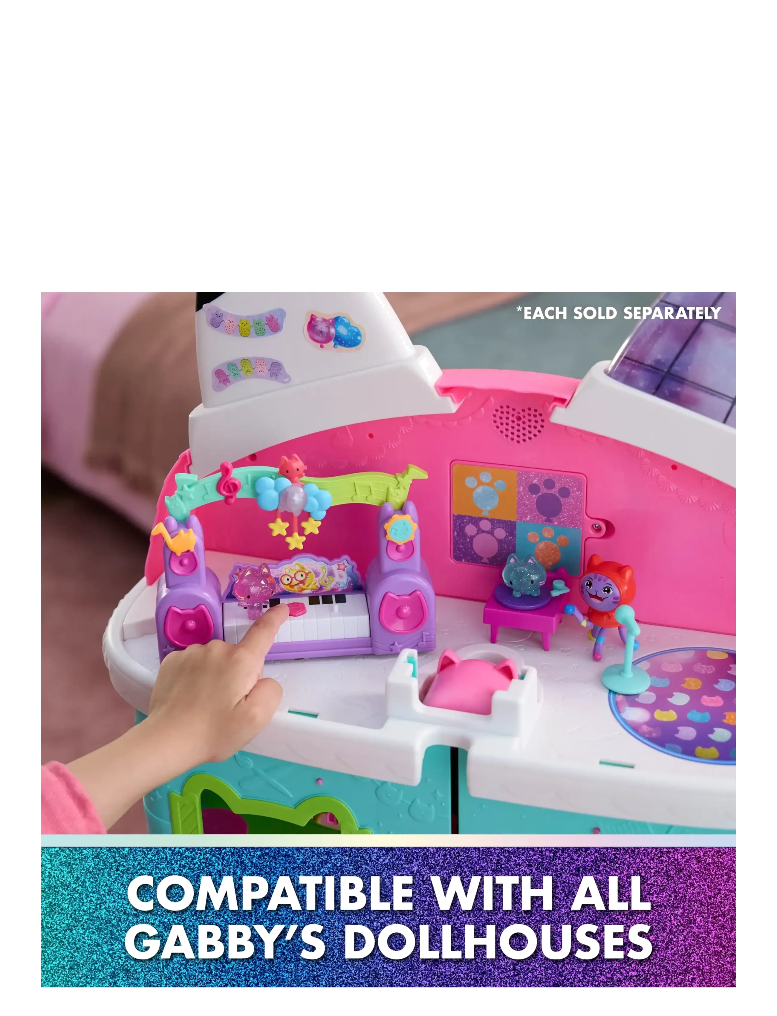 Gabby's Dollhouse - Gabby's Movie Pawsome Party Room Story Set - legesæt - muti - 5