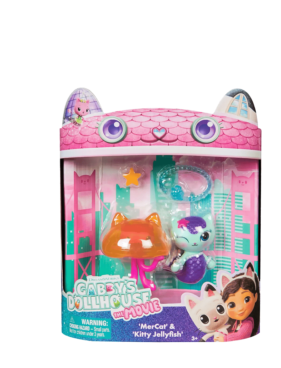 Gabby's Dollhouse - Gabby's Movie 2Pack Figure-Mercat & Cat Jelly Fish - film- & eventyrsfigurer - muti - 1