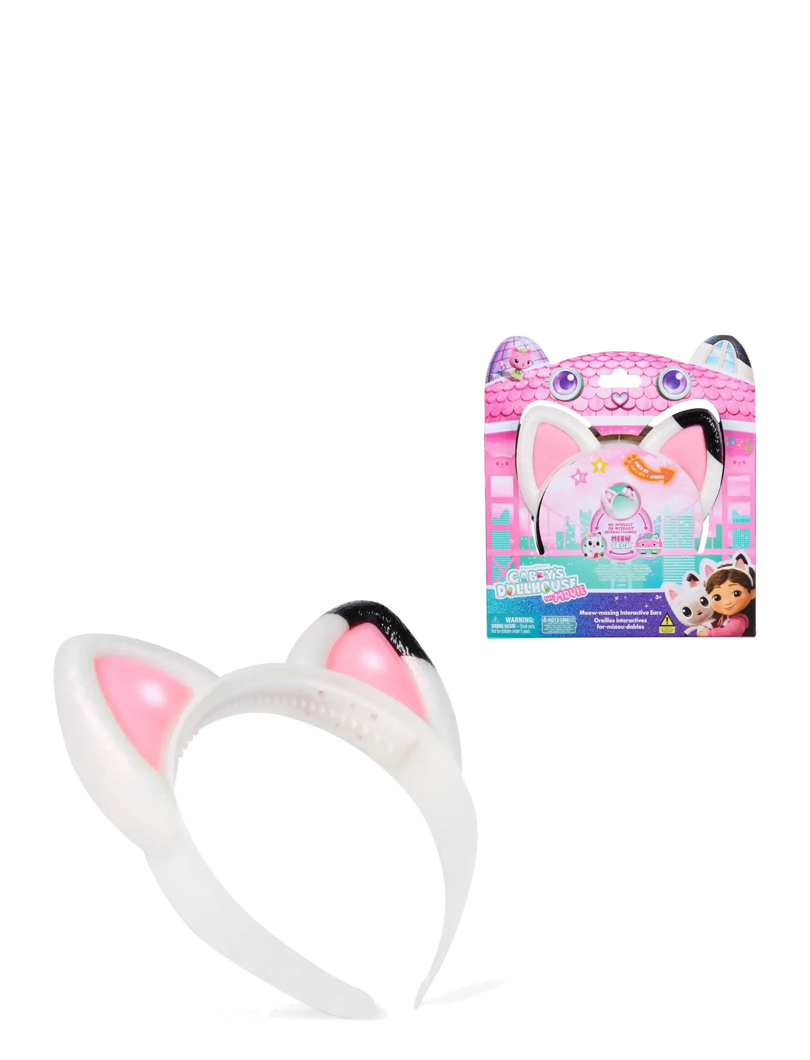 Gabby's Dollhouse Gabby's Movie Meow-Gical Musical Ears, Børn, Costumes Tilbehør, Hvid, Str: ONE SIZE