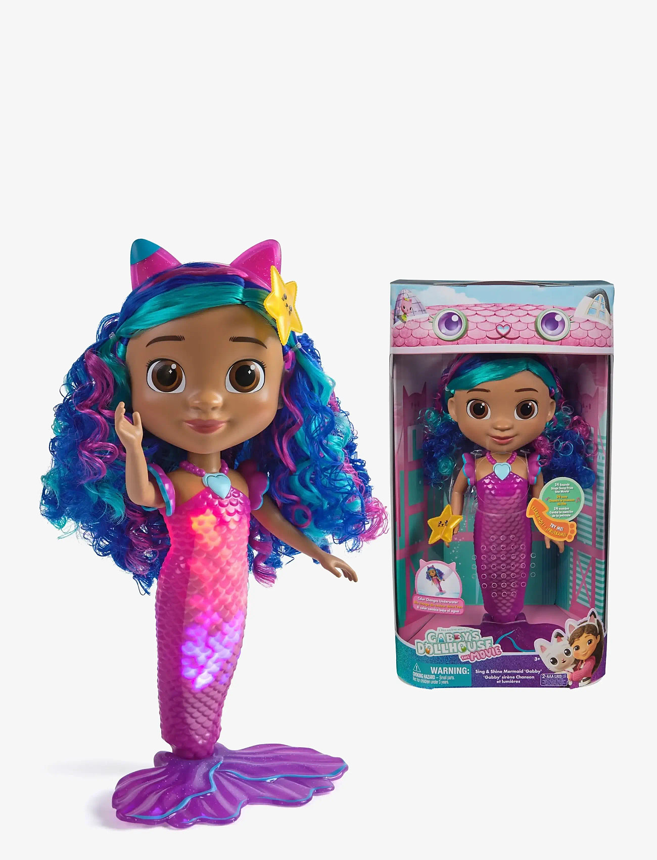 Gabby's Dollhouse - Gabby's Movie Sing & Shine Mermaid Gabby Doll 36cm - dukker - muti - 0