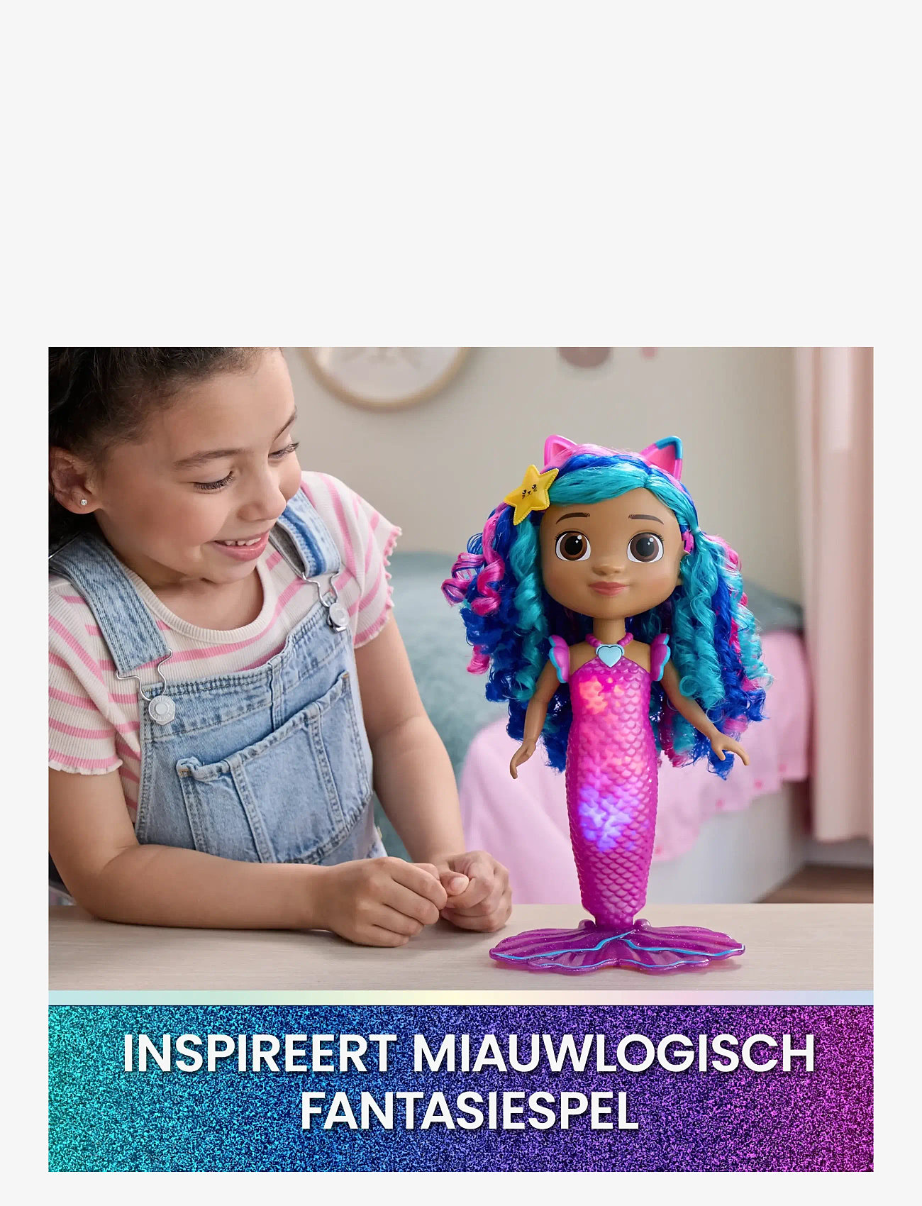 Gabby's Dollhouse - Gabby's Movie Sing & Shine Mermaid Gabby Doll 36cm - dukker - muti - 1
