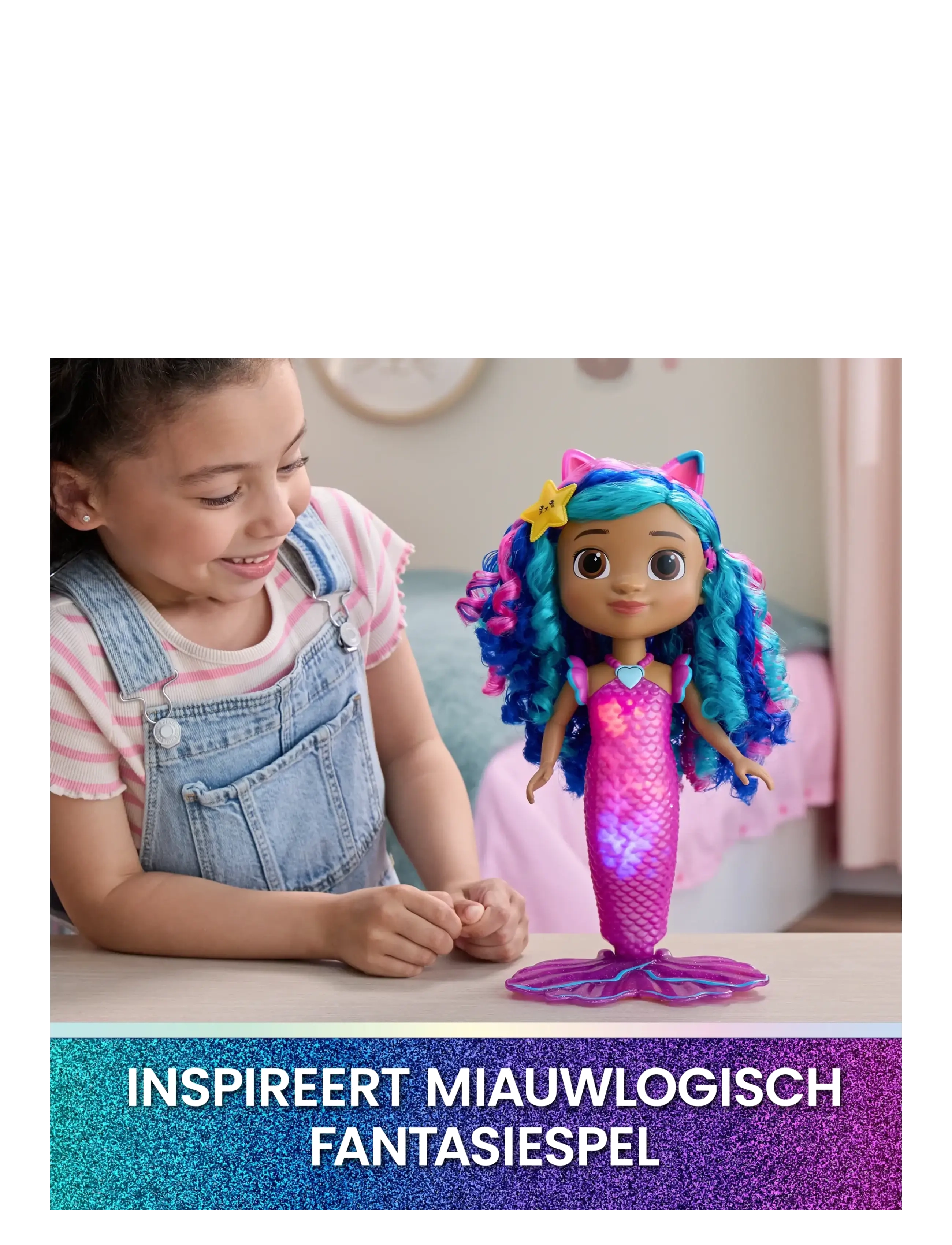 Gabby's Dollhouse - Gabby's Movie Sing & Shine Mermaid Gabby Doll 36cm - dukker - muti - 1