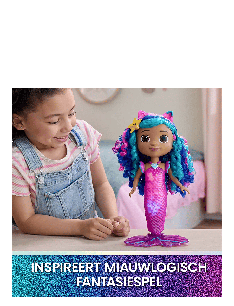 Gabby's Dollhouse - Gabby's Movie Sing & Shine Mermaid Gabby Doll 36cm - dúkkur - muti - 1