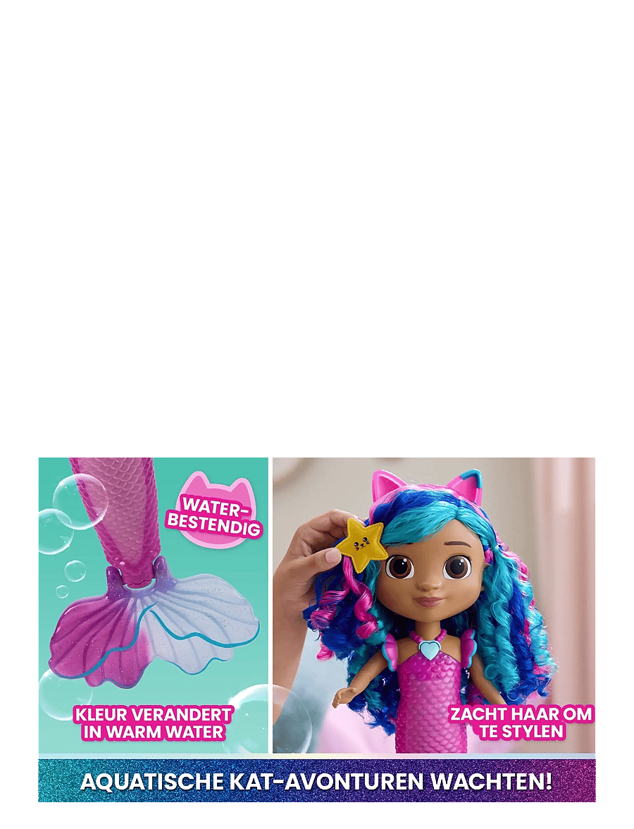 Gabby's Dollhouse - Gabby's Movie Sing & Shine Mermaid Gabby Doll 36cm - dúkkur - muti - 2