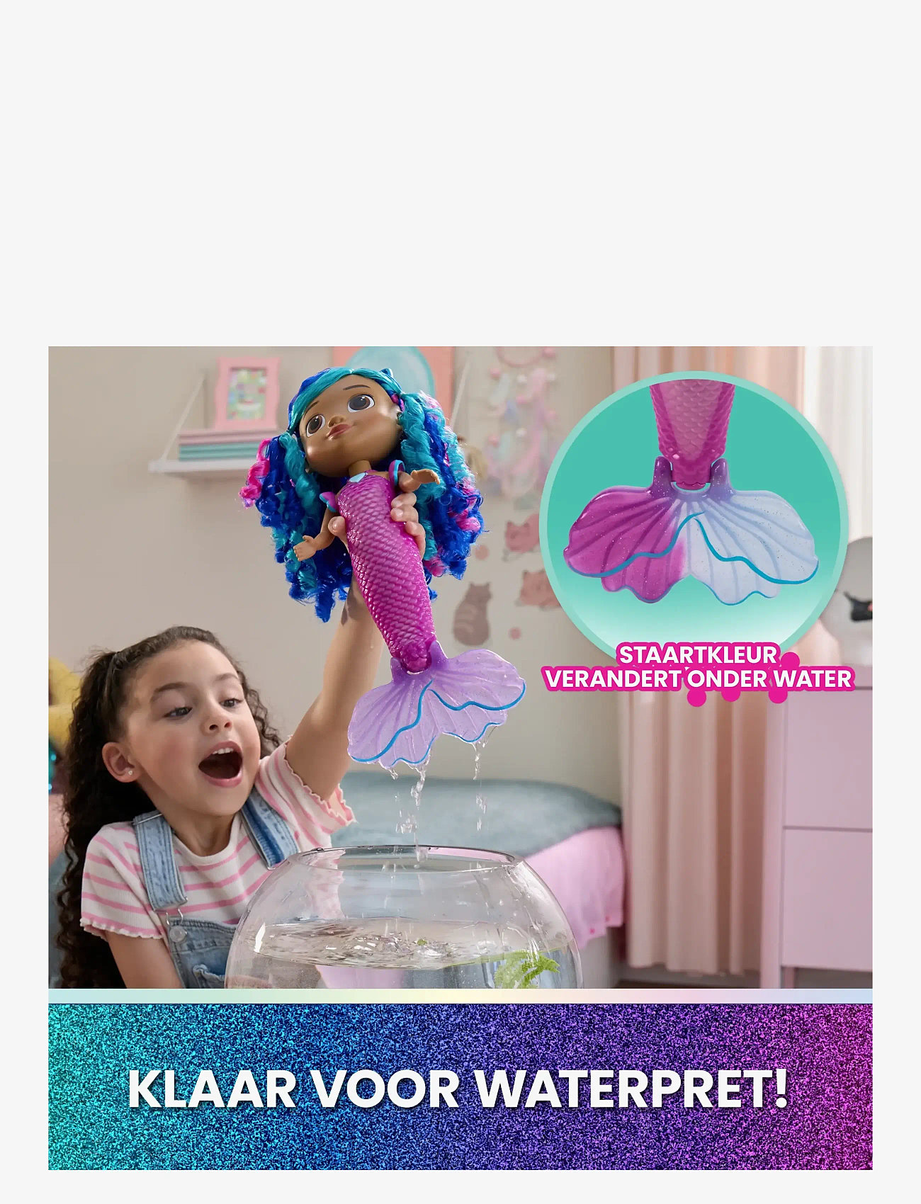 Gabby's Dollhouse - Gabby's Movie Sing & Shine Mermaid Gabby Doll 36cm - dukker - muti - 3