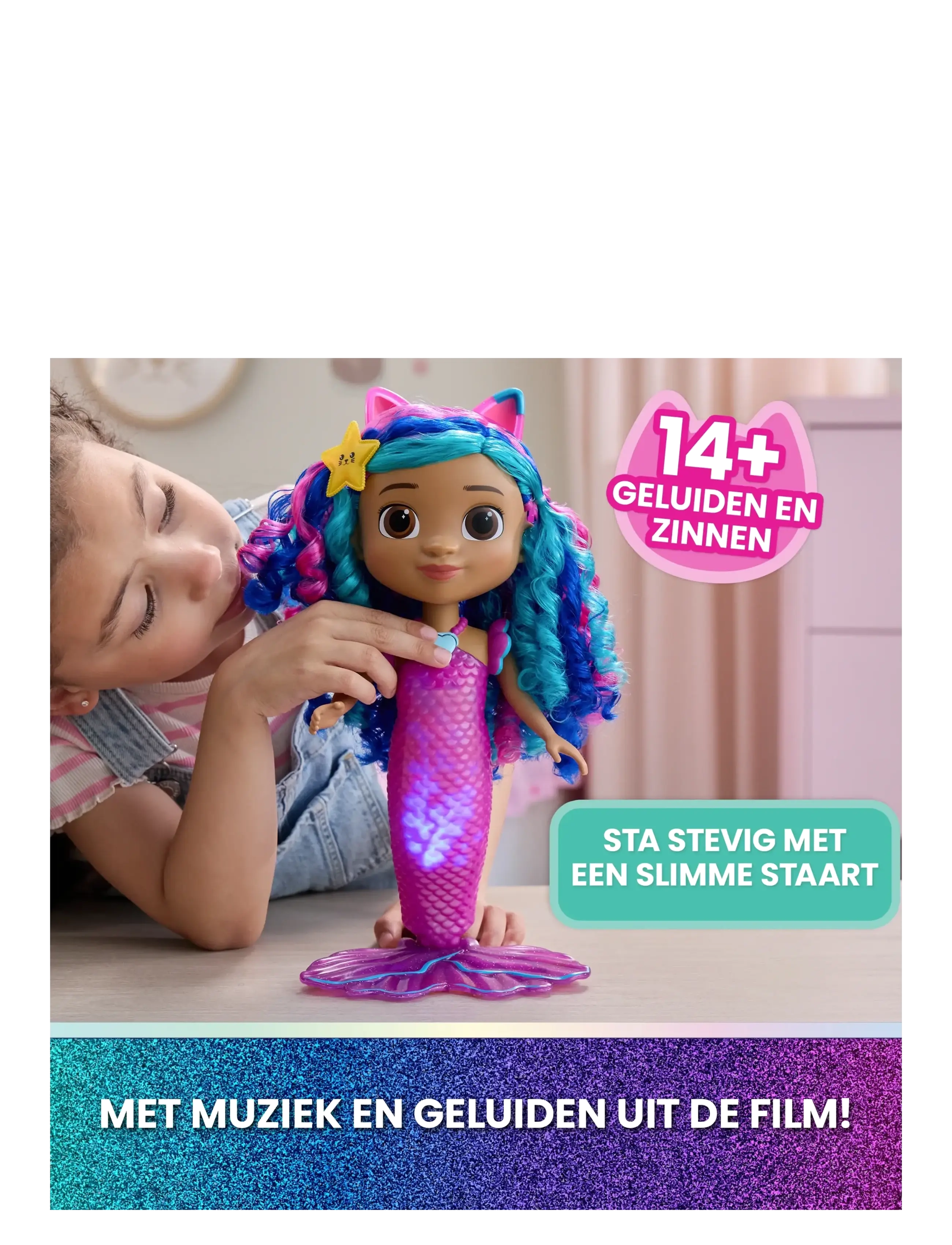 Gabby's Dollhouse - Gabby's Movie Sing & Shine Mermaid Gabby Doll 36cm - dukker - muti - 4