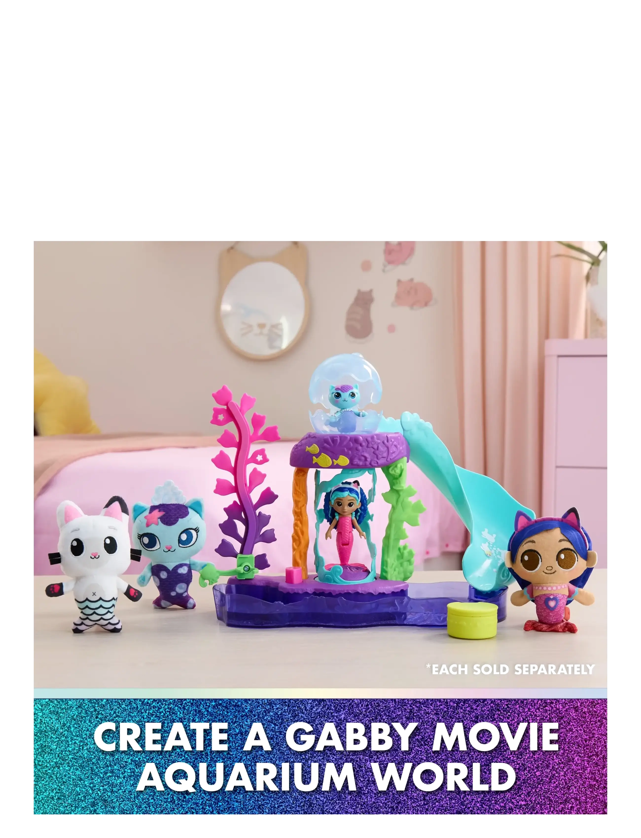 Gabby's Dollhouse - Gabby's Movie Mercats Kitty Aquarium Playset - legesæt - muti - 4