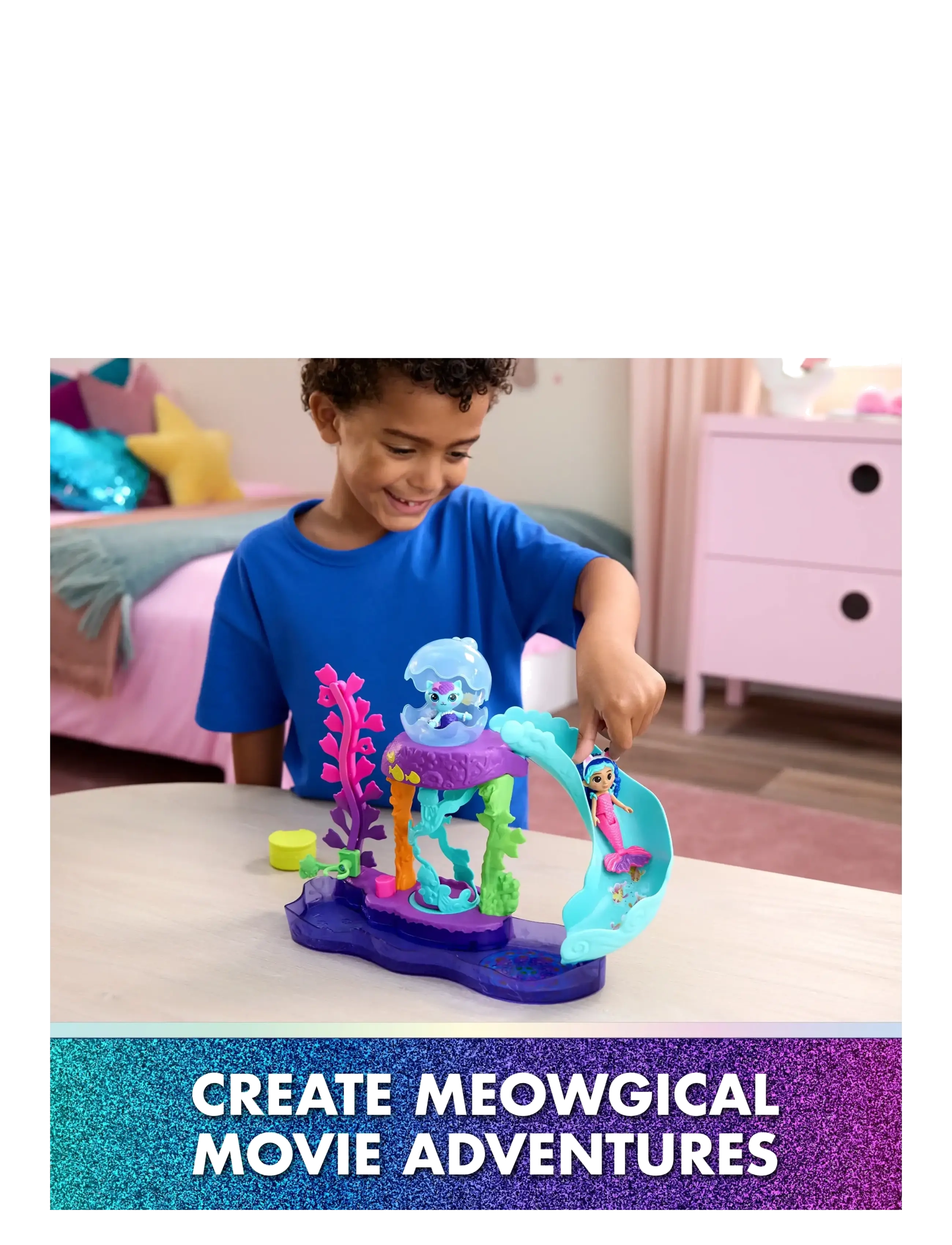 Gabby's Dollhouse - Gabby's Movie Mercats Kitty Aquarium Playset - legesæt - muti - 5