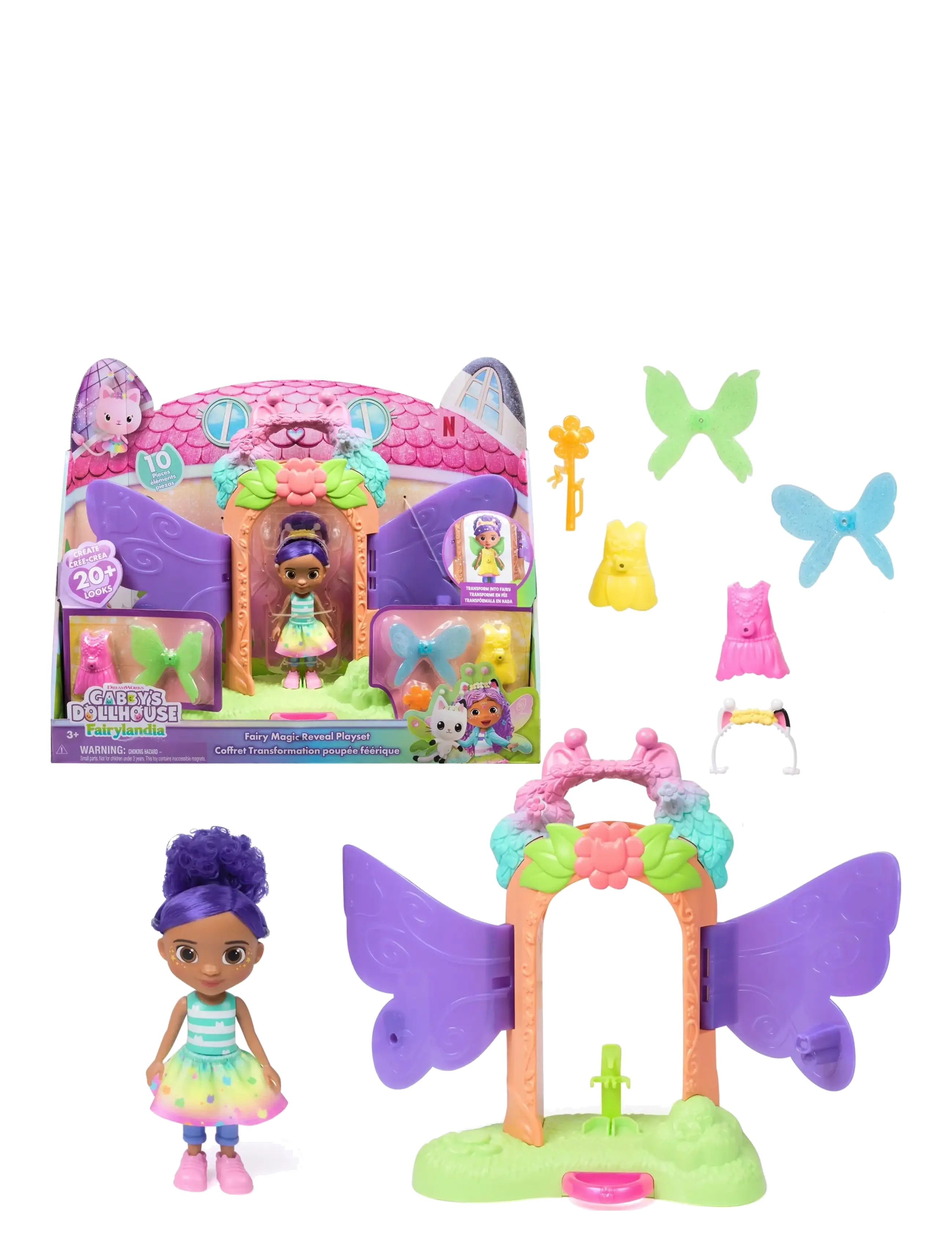 Gabby's Dollhouse Gabby's Dollhouse Fairy Magic Reveal Playset, One Size, Purple, Legesæt Og Actionfigurer > Legesæt, Børn