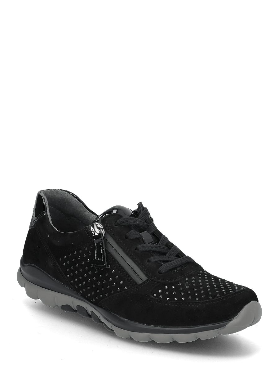 Gabor - rollingsoft sneaker - niedrige sneaker - black strass - 0