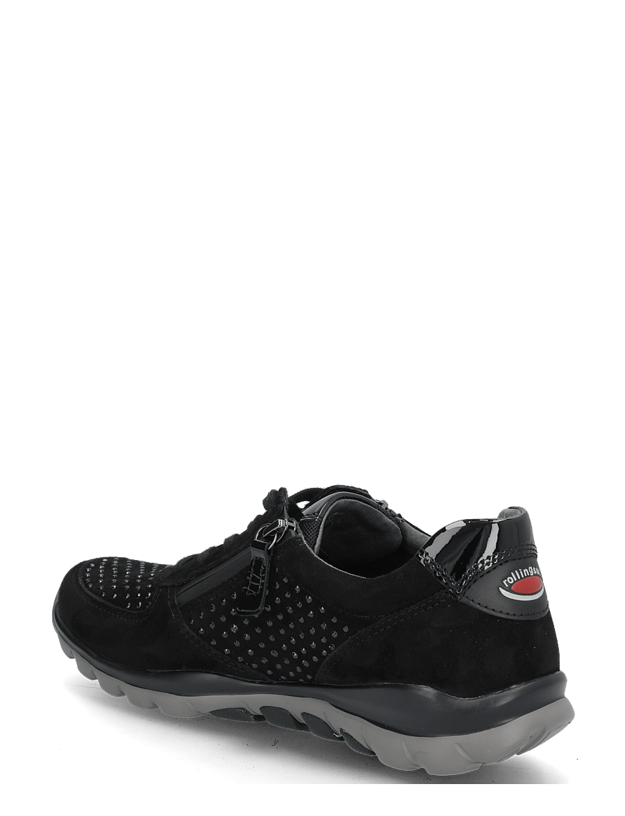 Gabor - rollingsoft sneaker - låga sneakers - black strass - 1