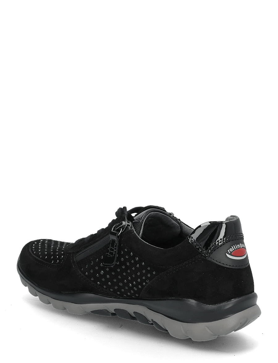Gabor - rollingsoft sneaker - niedrige sneaker - black strass - 1