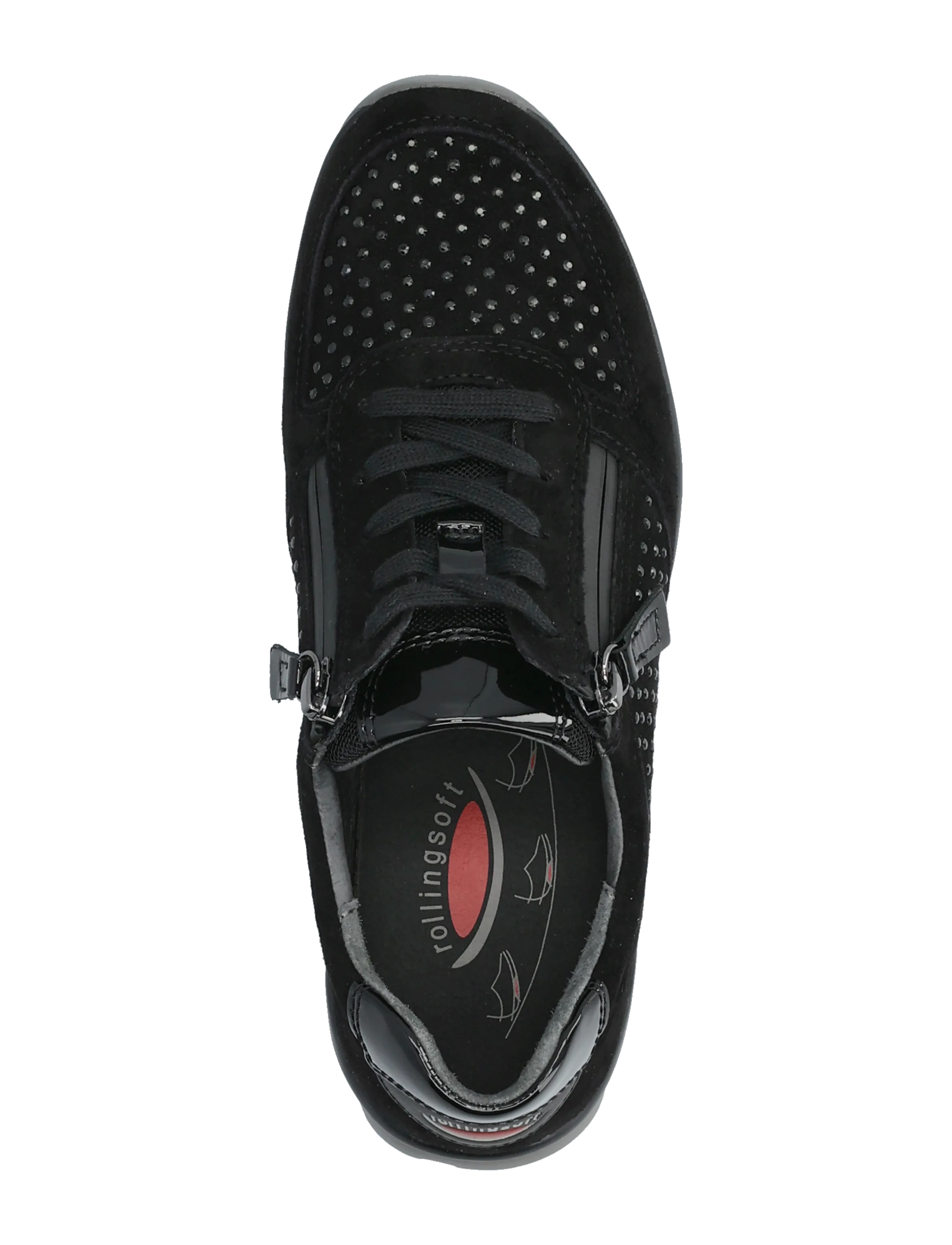 Gabor - rollingsoft sneaker - niedrige sneaker - black strass - 3