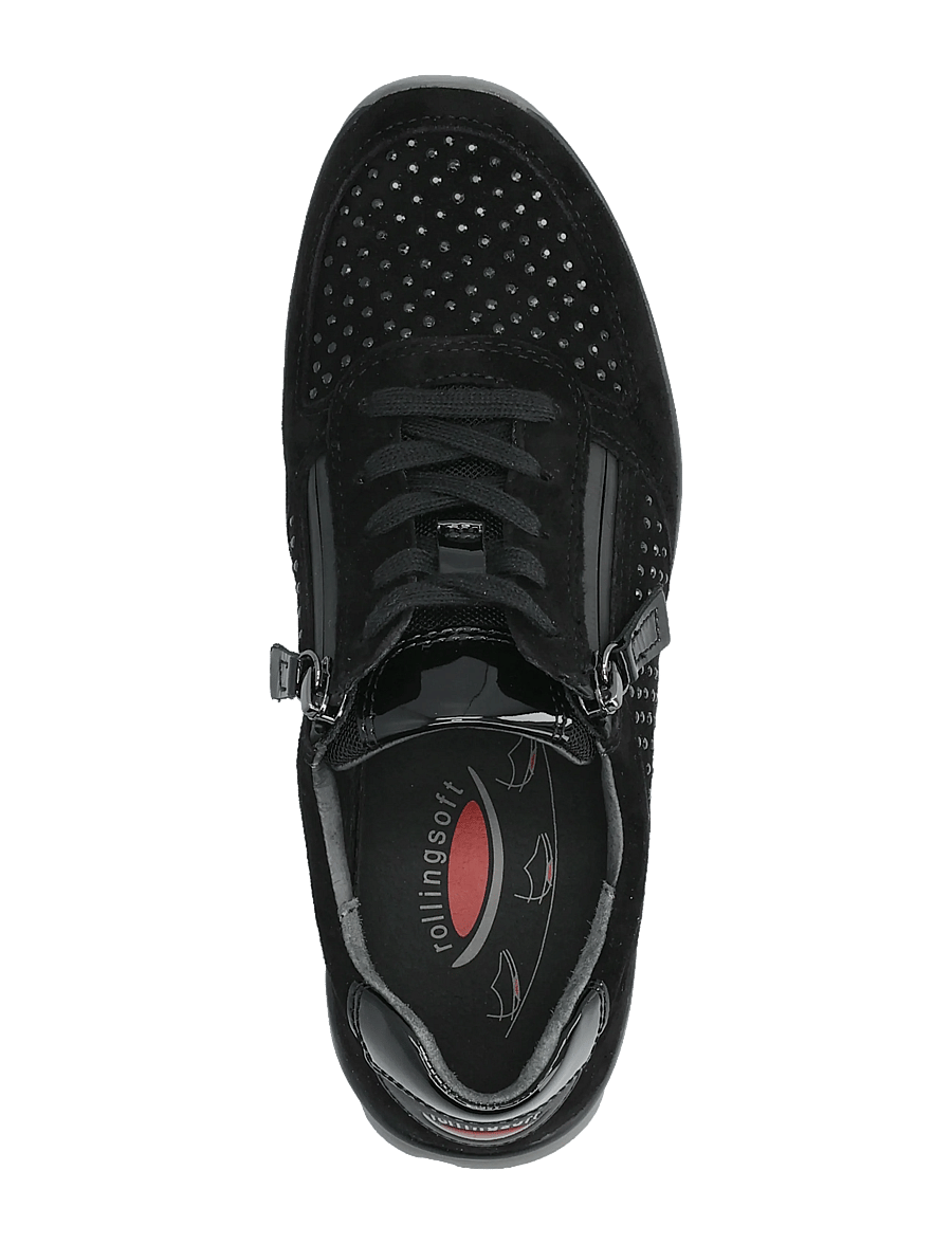 Gabor - rollingsoft sneaker - niedrige sneaker - black strass - 3