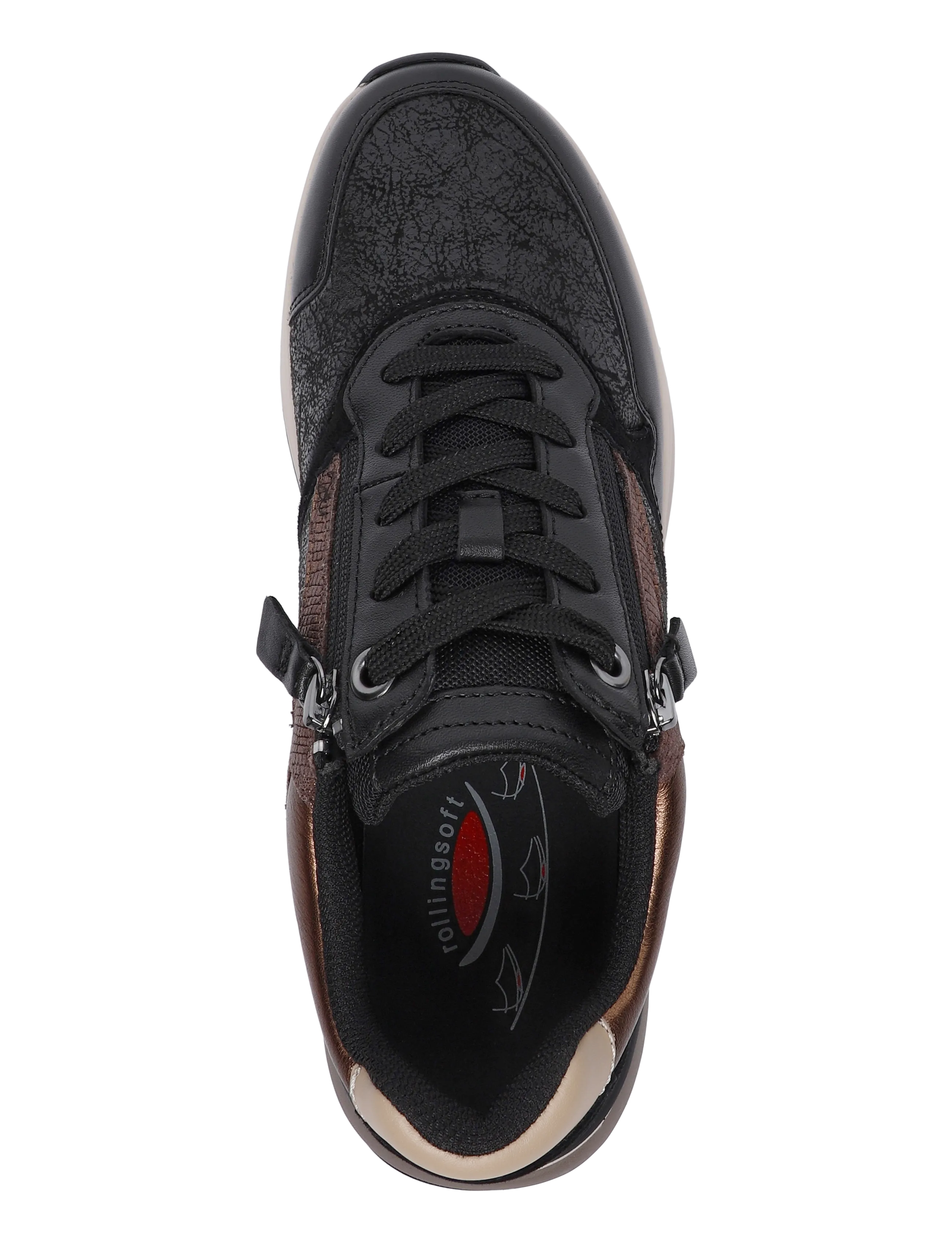Gabor - rollingsoft sneaker, "hallux valgus" - madala säärega tossud - black, brown - 3