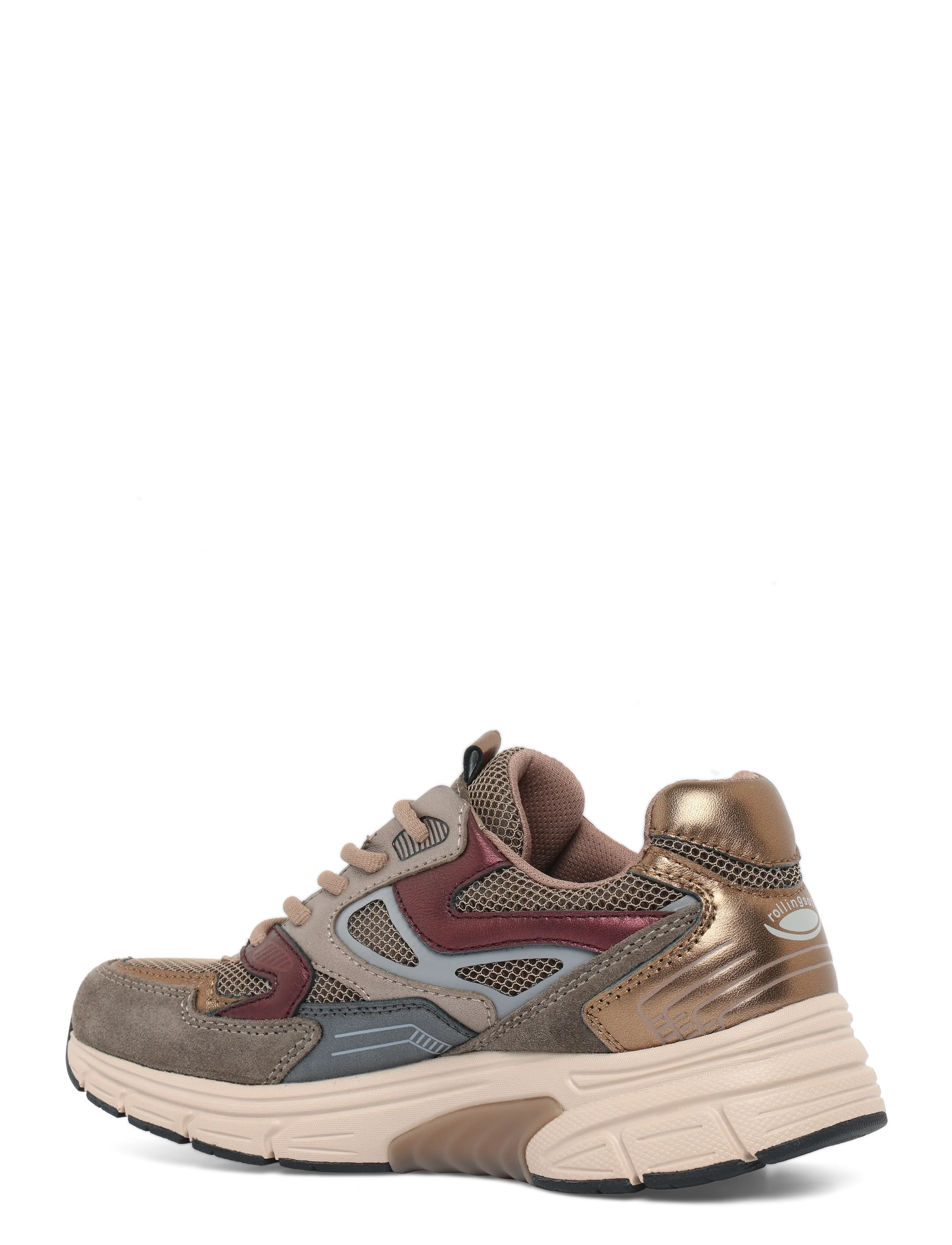 Gabor - rollingsoft sneaker - taupe, bordeaux, sky blue, gold - 1