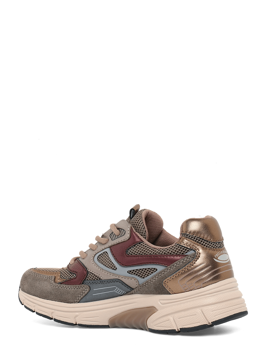 Gabor - rollingsoft sneaker - taupe, bordeaux, sky blue, gold - 1