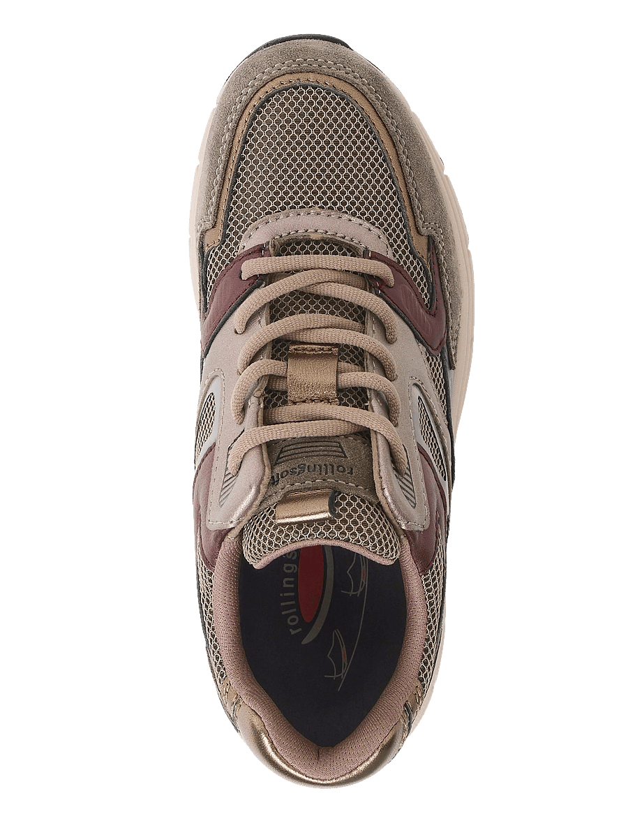 Gabor - rollingsoft sneaker - taupe, bordeaux, sky blue, gold - 3