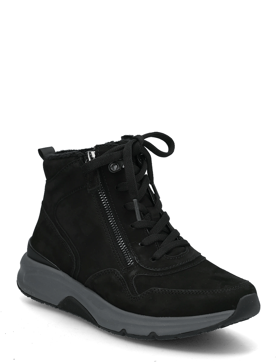 Gabor - rollingsoft laced ankle boot - kängor - black - 0