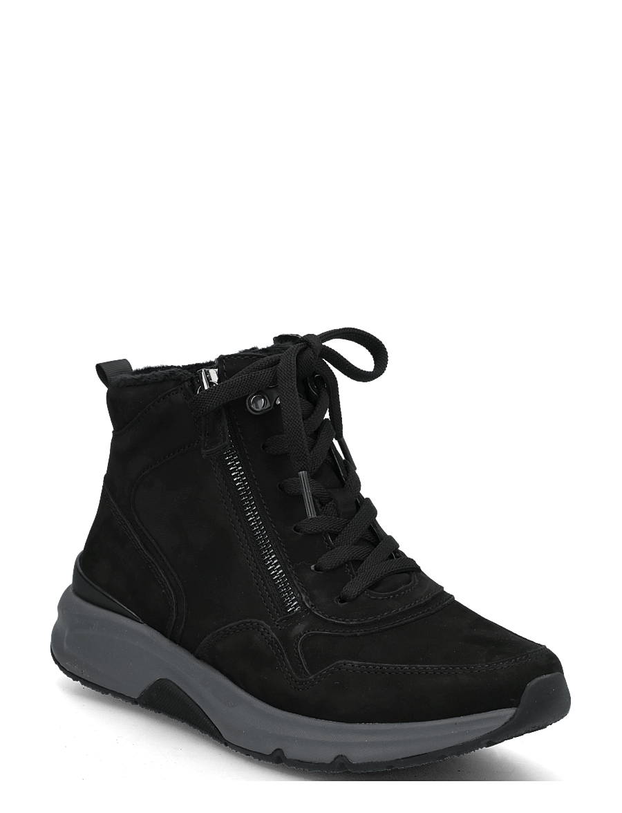 Gabor - rollingsoft laced ankle boot - geschnürte stiefel - black - 0