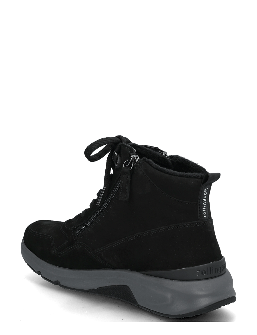 Gabor - rollingsoft laced ankle boot - geschnürte stiefel - black - 1