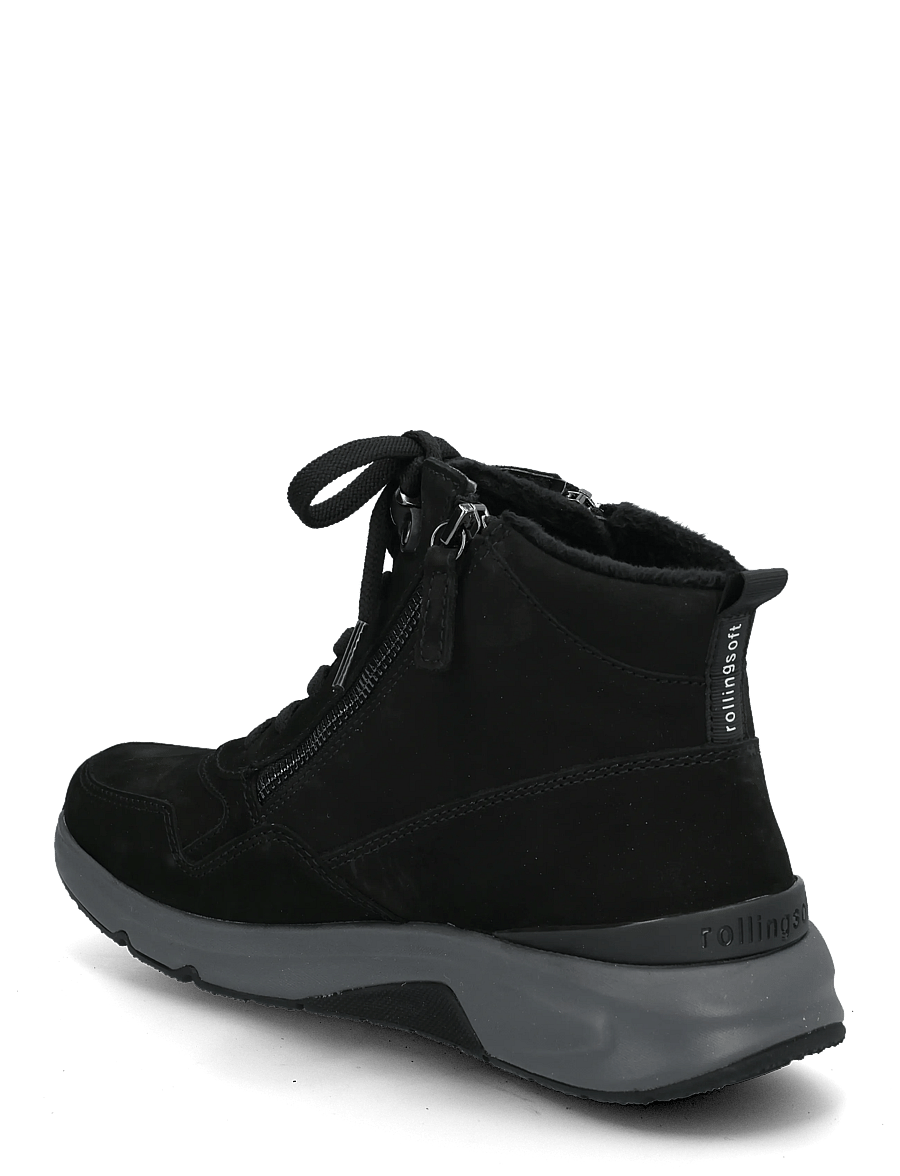 Gabor - rollingsoft laced ankle boot - kängor - black - 1