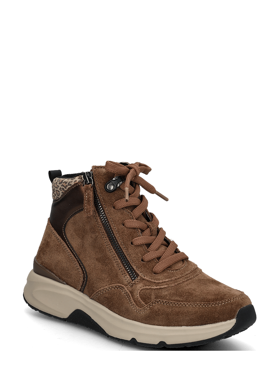 Gabor - rollingsoft laced ankle boot - snørestøvler - cognac - 0