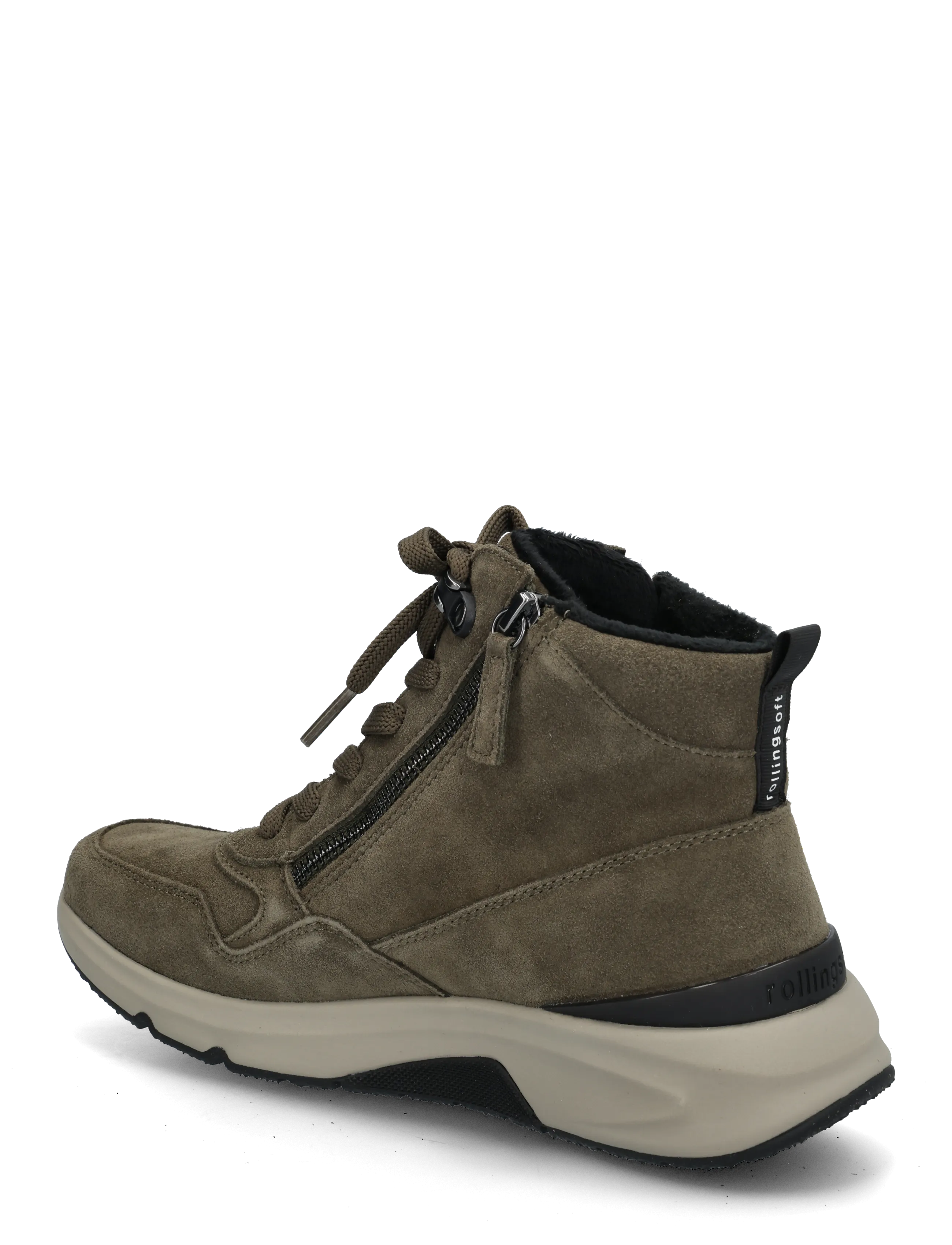 Gabor - rollingsoft laced ankle boot - kängor - oliv green - 1