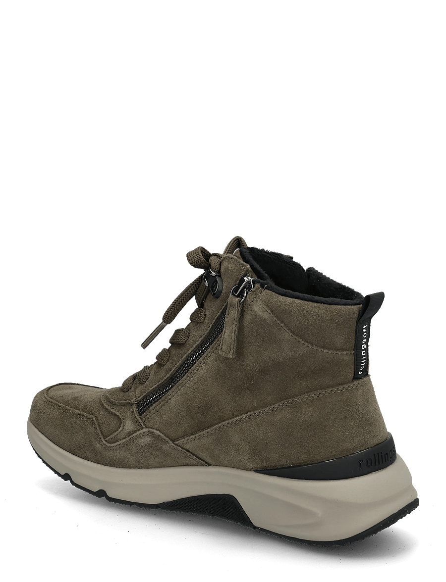 Gabor - rollingsoft laced ankle boot - kängor - oliv green - 1