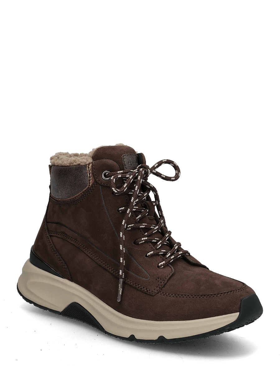 Gabor - rollingsoft laced ankle boot - flache stiefeletten - dark brown - 0