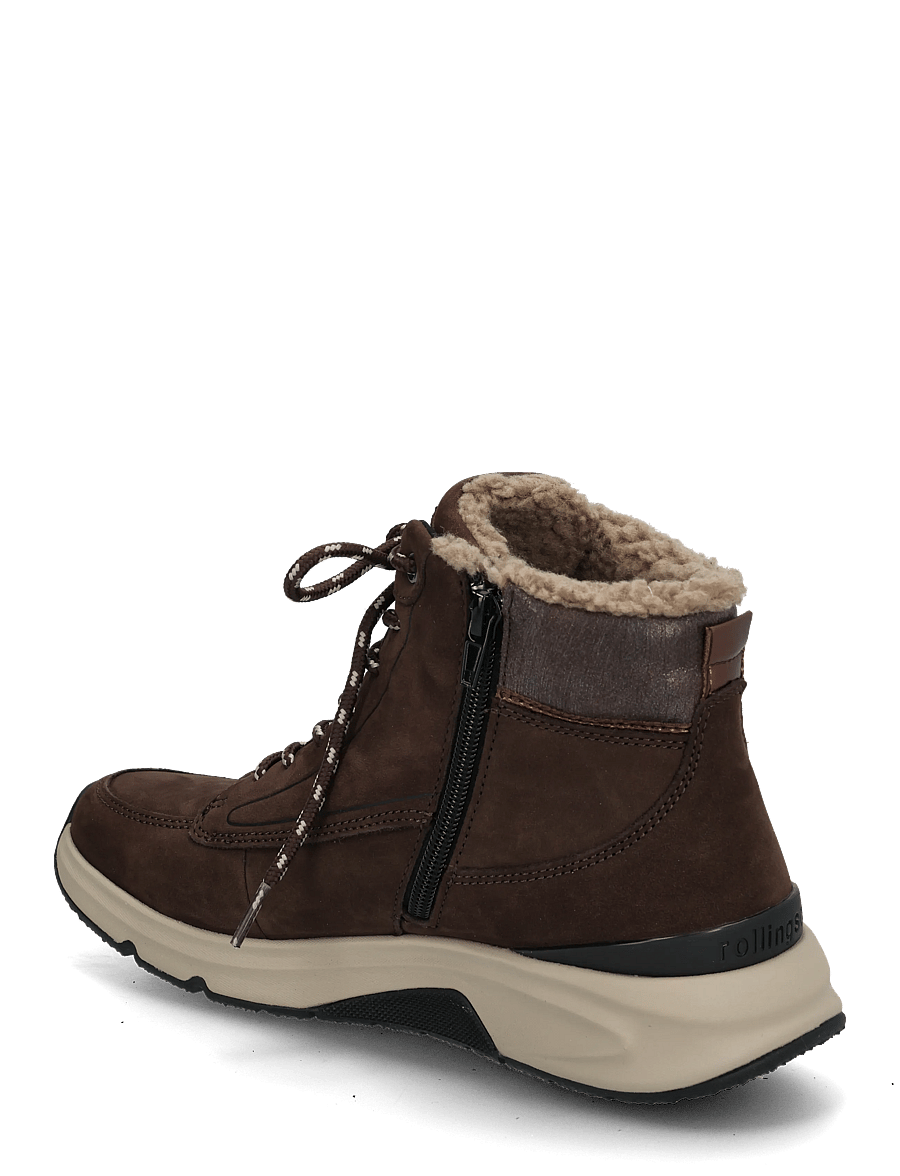 Gabor - rollingsoft laced ankle boot - flache stiefeletten - dark brown - 1