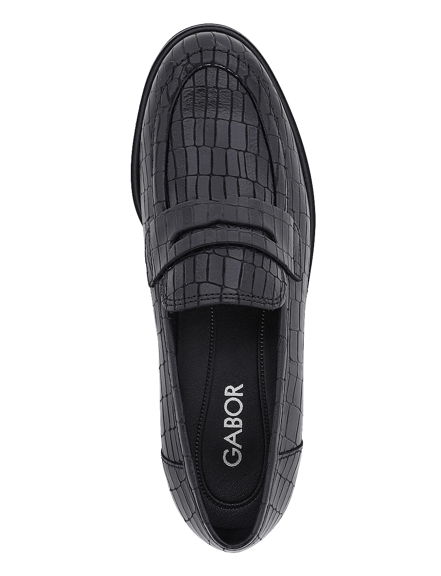 Gabor - Loafer - mode trends - black croco - 2